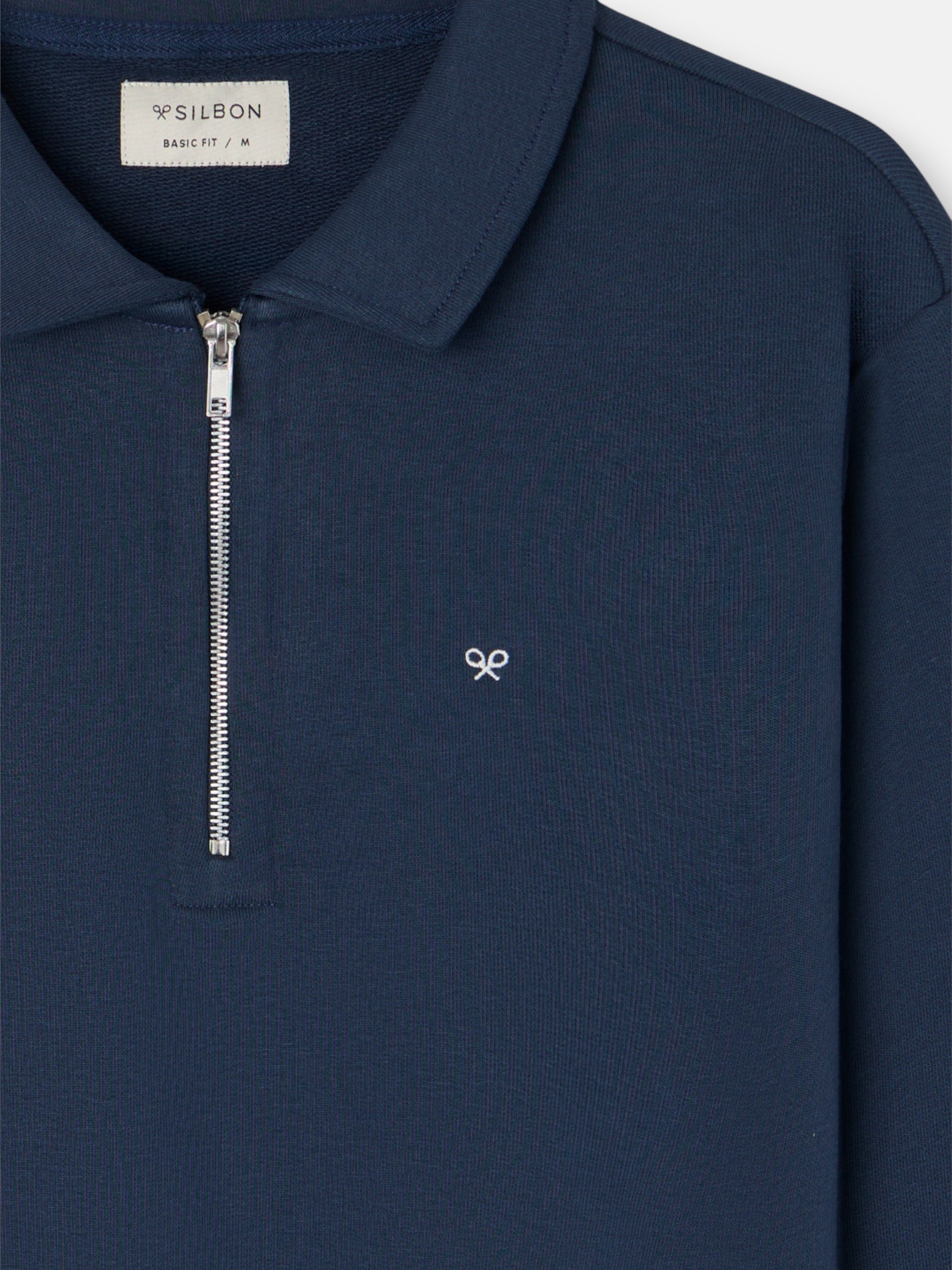 Navy blue mini logo half-zip sweatshirt