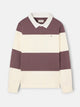 Burgundy wide striped polo neck sweatshirt