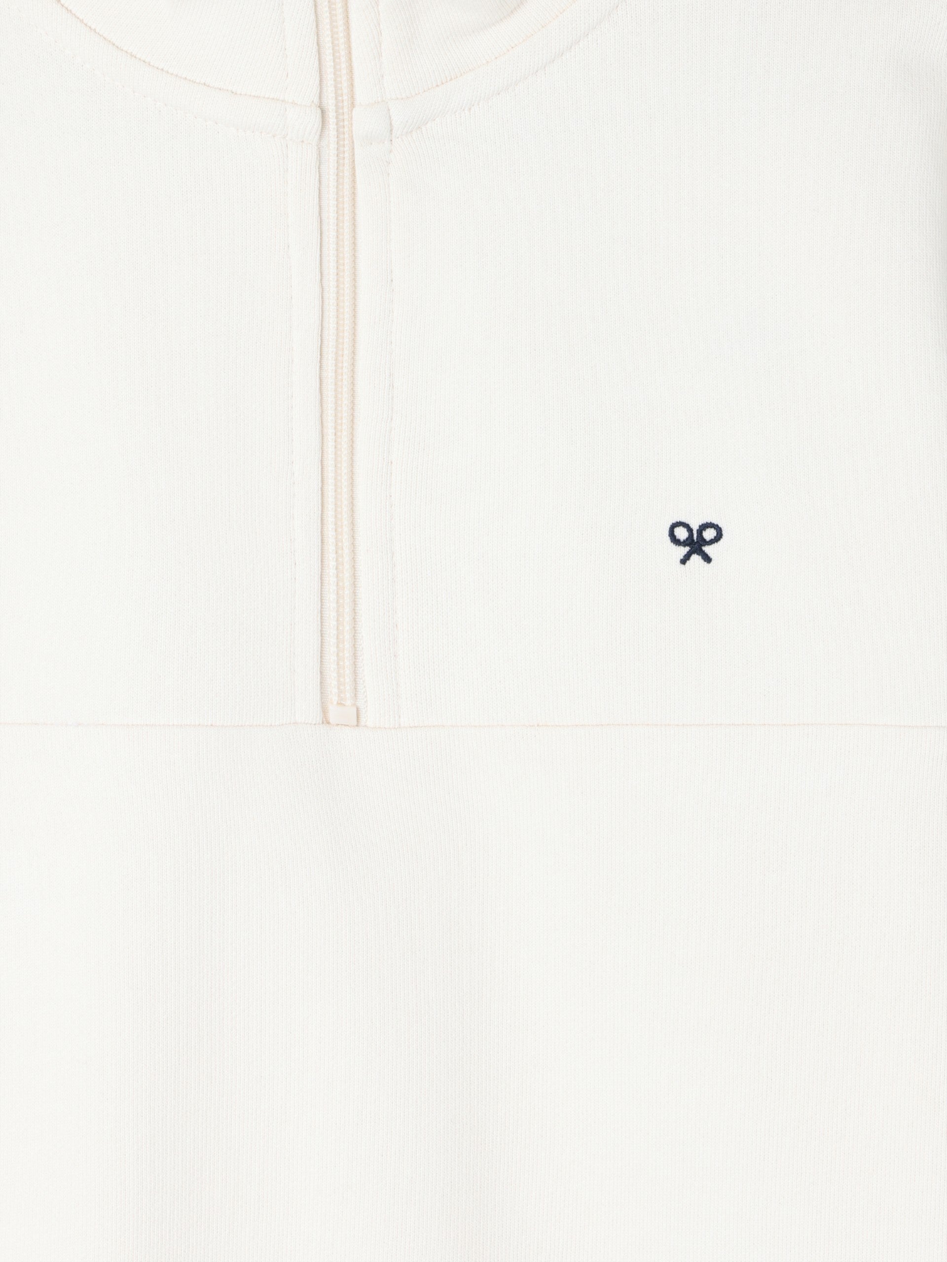 Sudadera media cremallera vintage crema