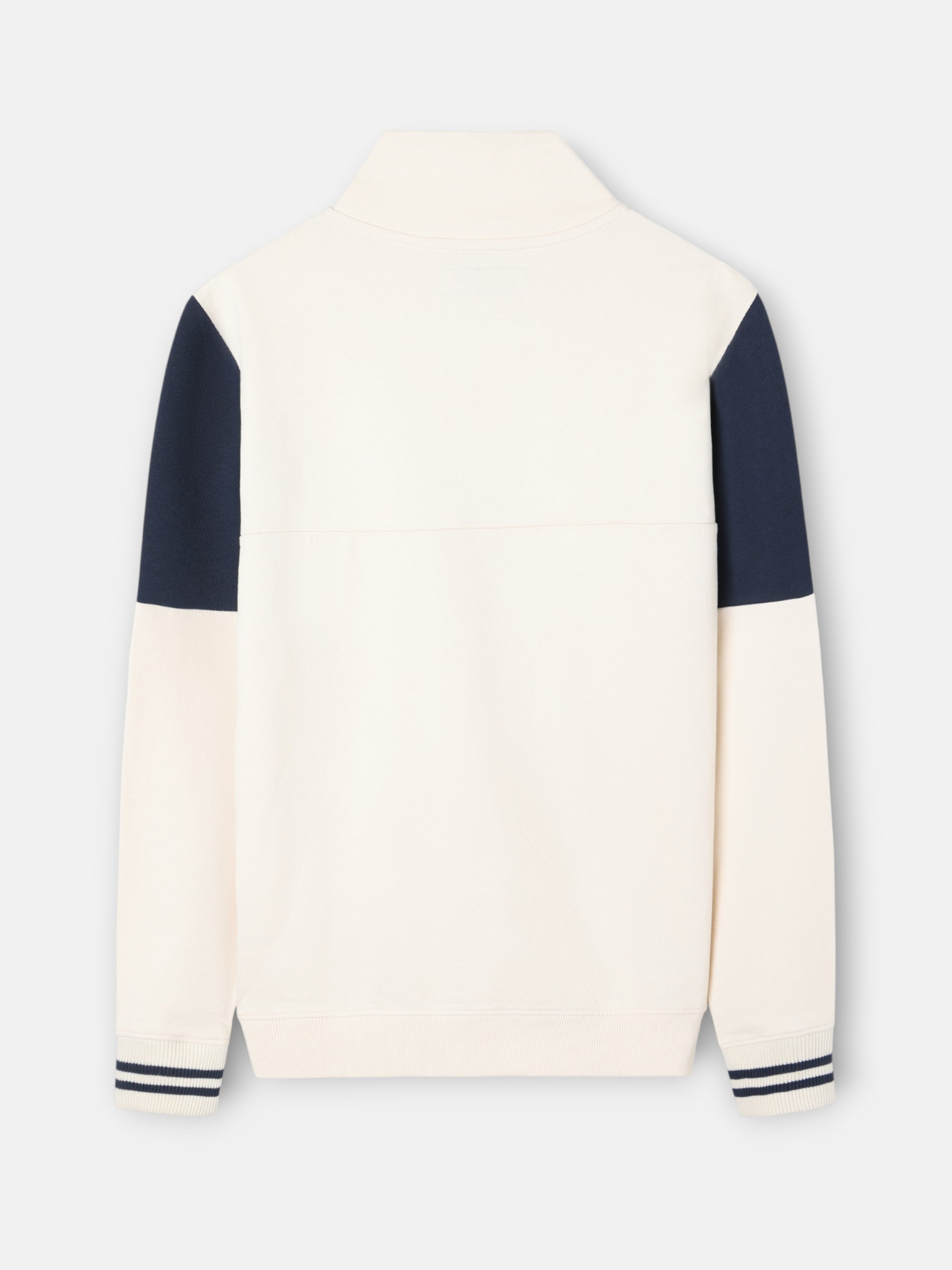 Sudadera media cremallera vintage crema