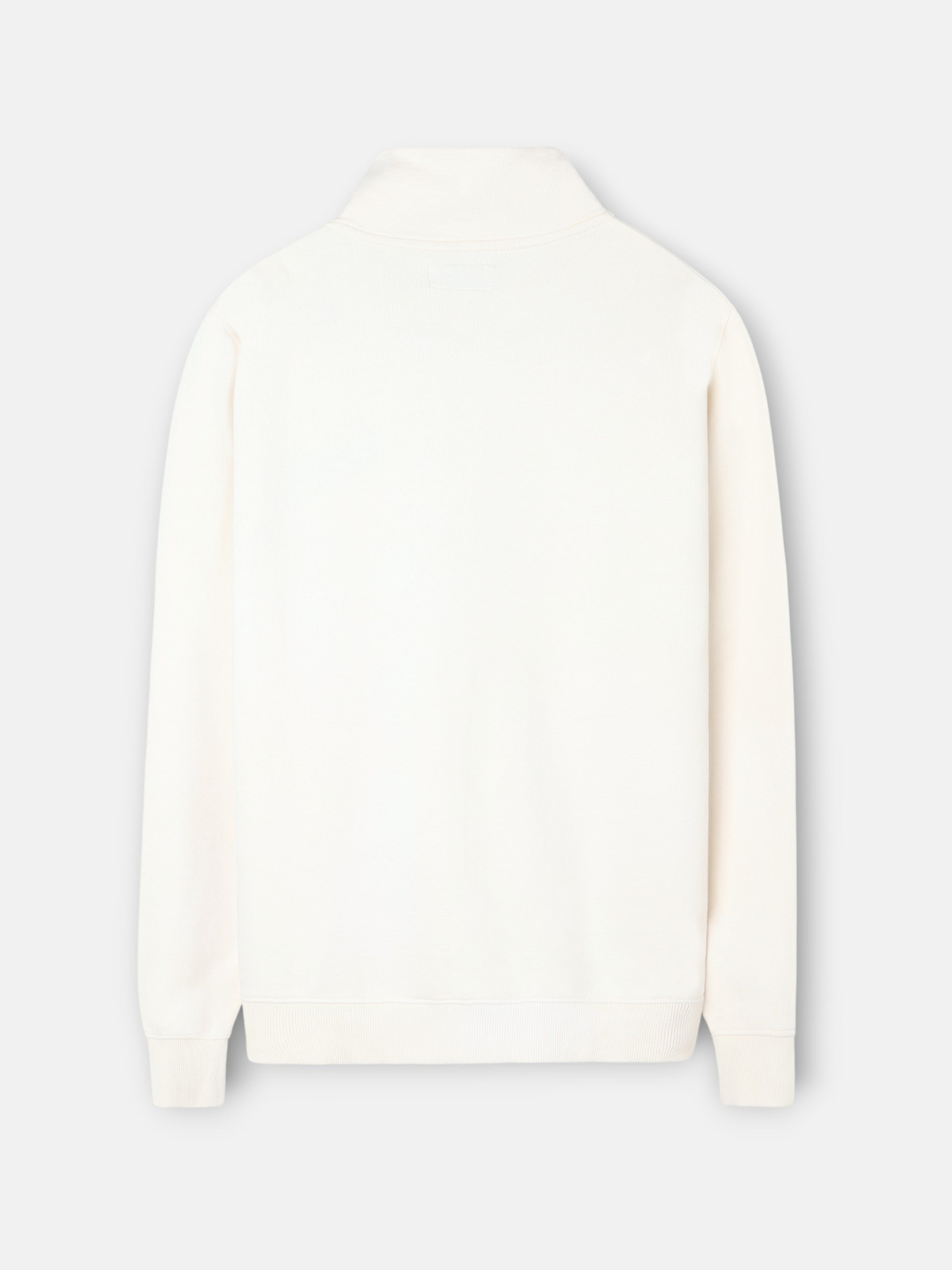 Cream embroidered zip-up sweatshirt