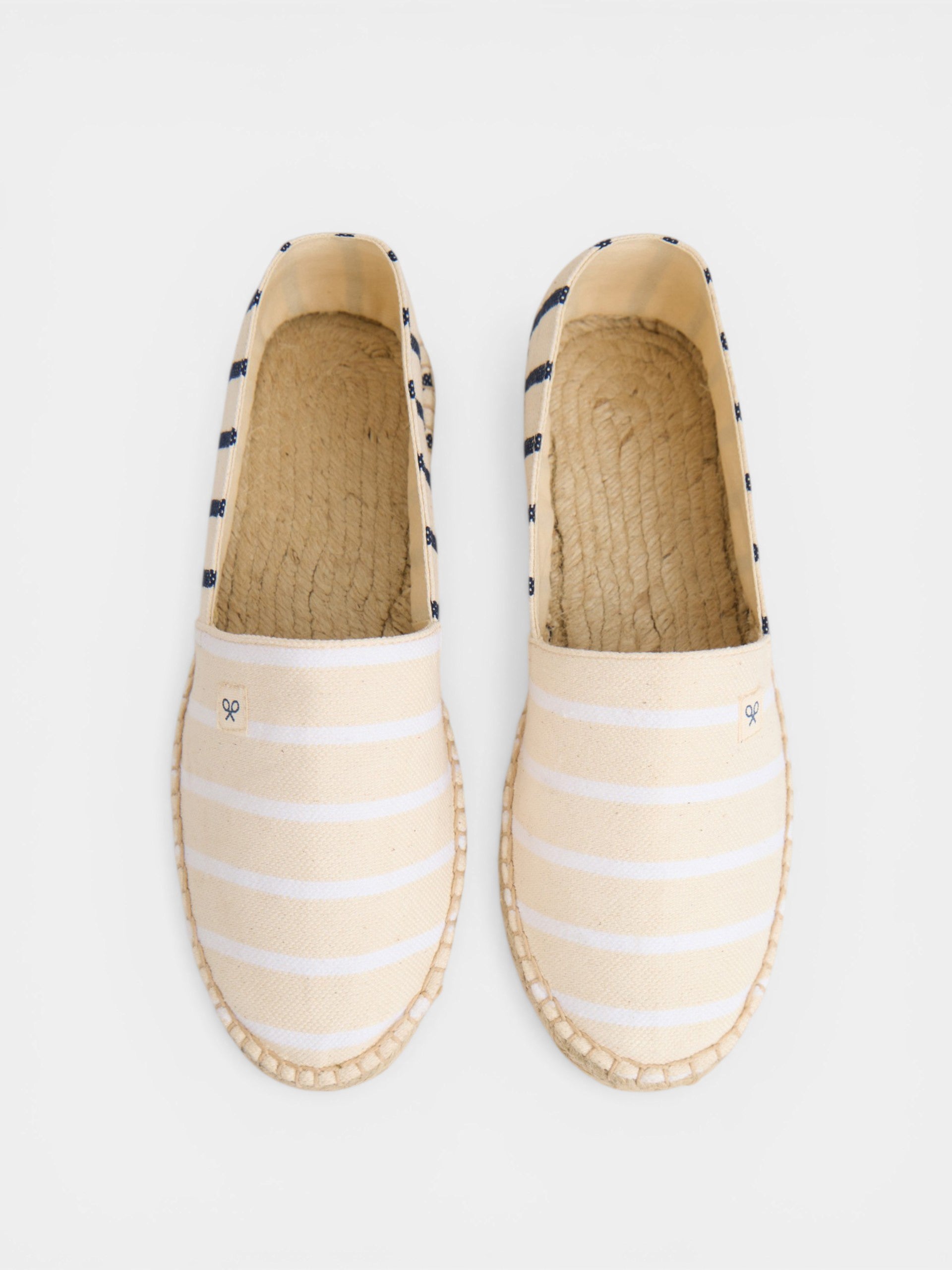 Espadrille rayée bleu marine blanc