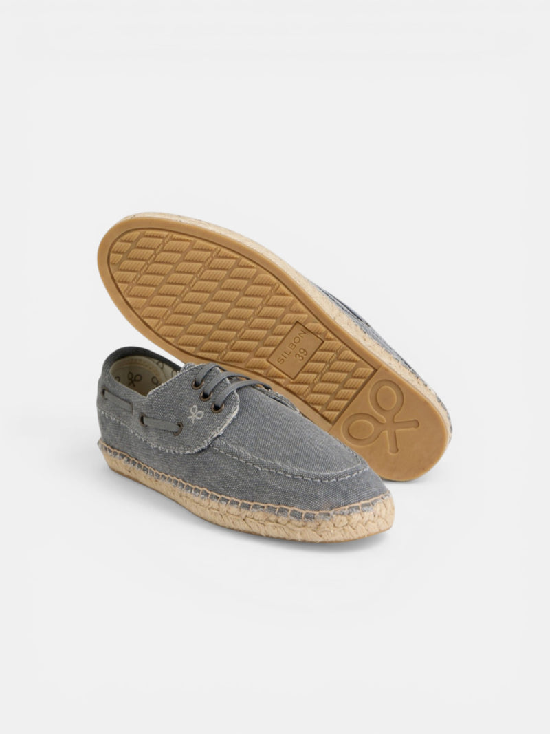 Navy blue nautical covered espadrille