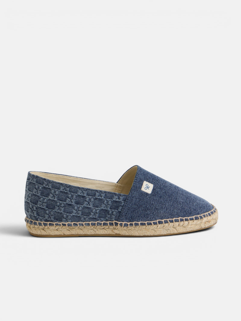 Navy blue mini-logo espadrille