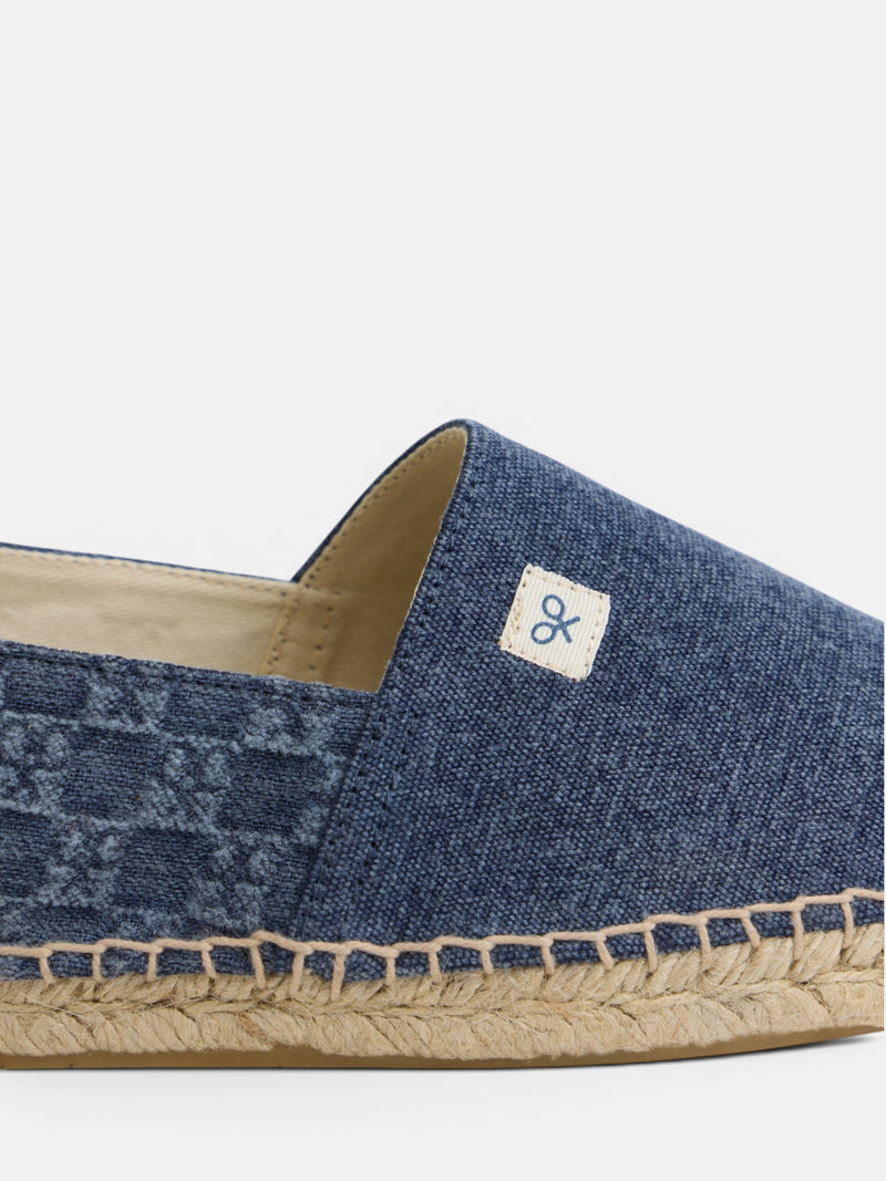 Navy blue mini-logo espadrille