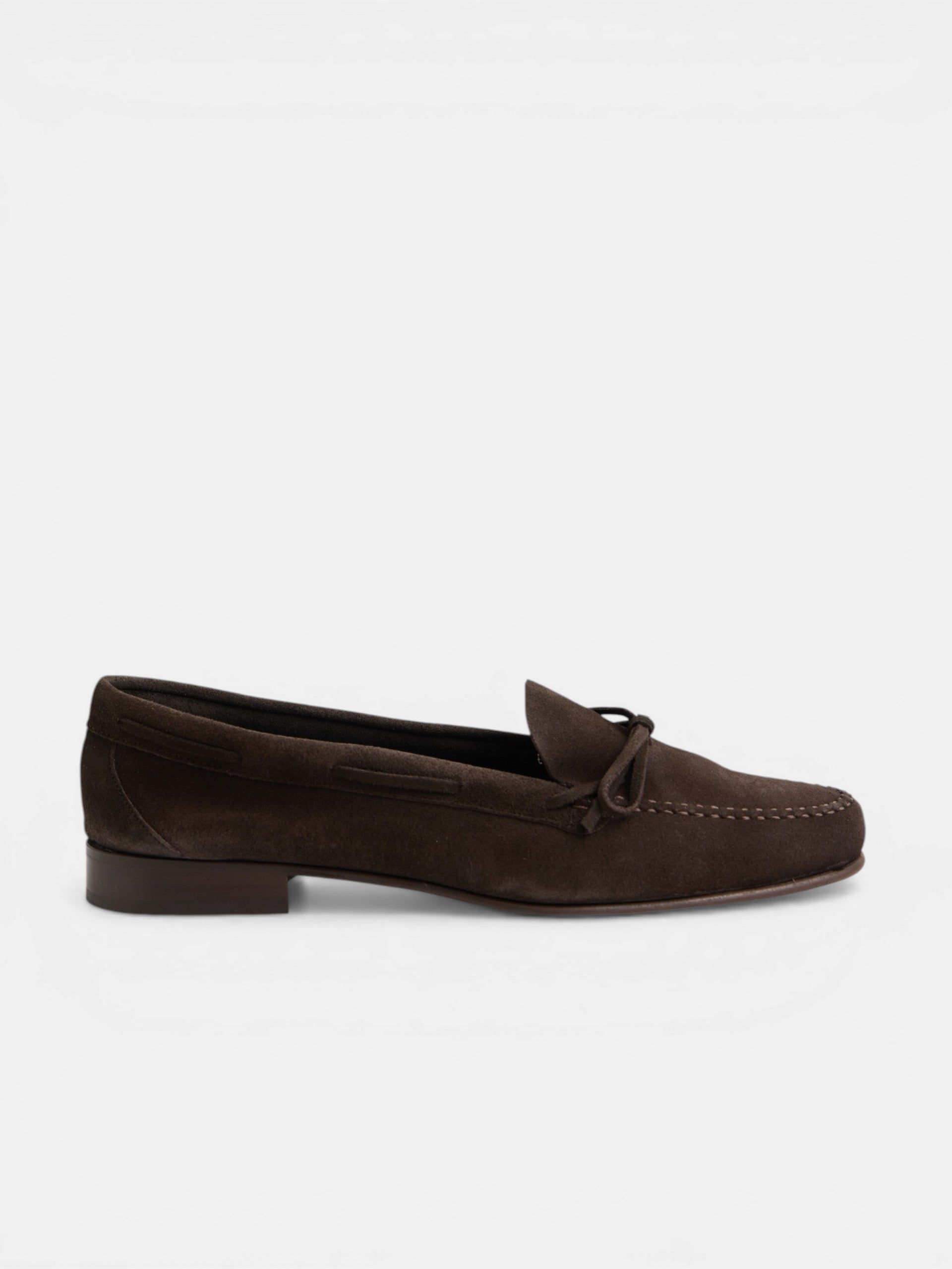 Zapato ante lazo marron oscuro