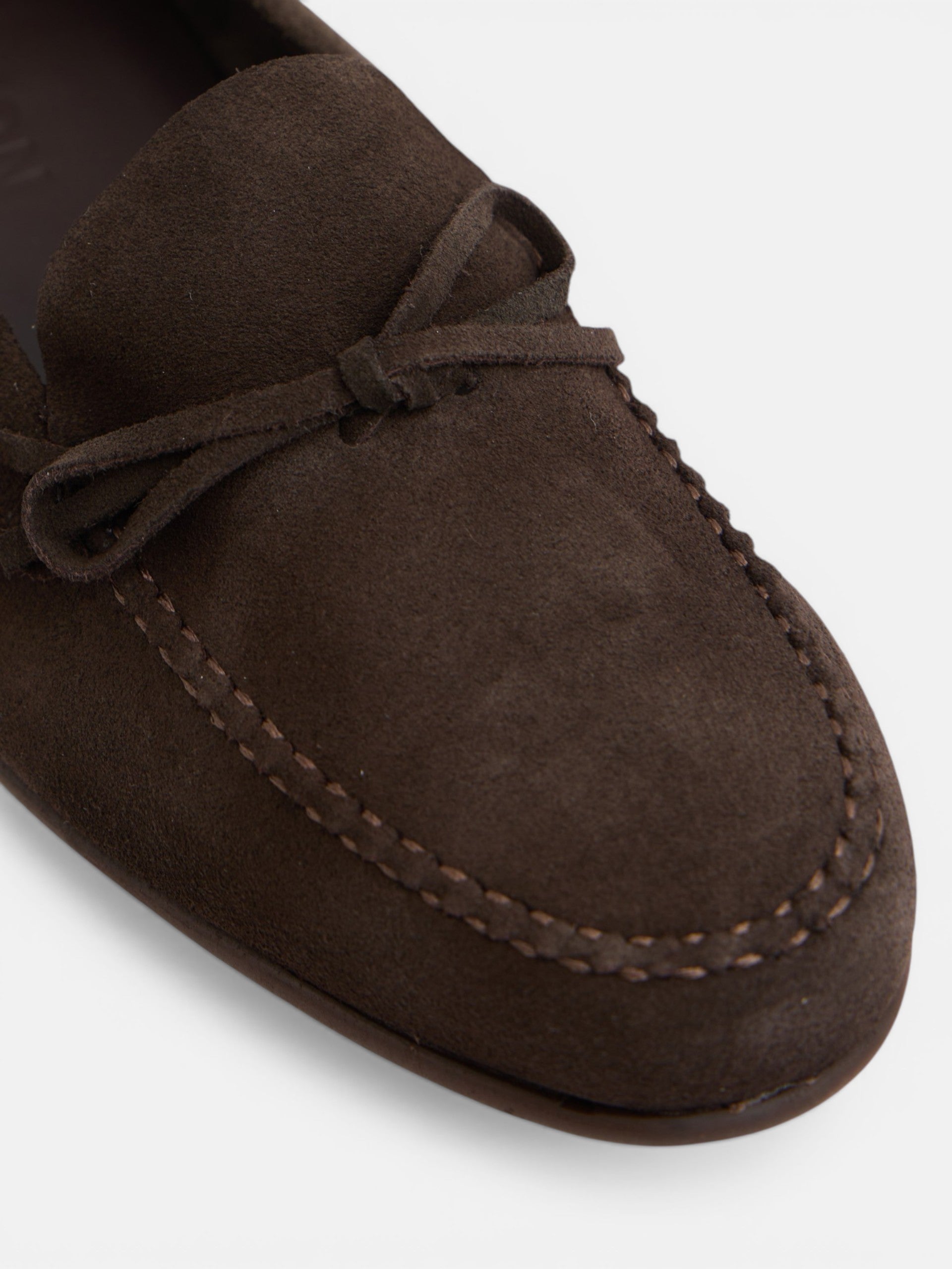 Zapato ante lazo marron oscuro