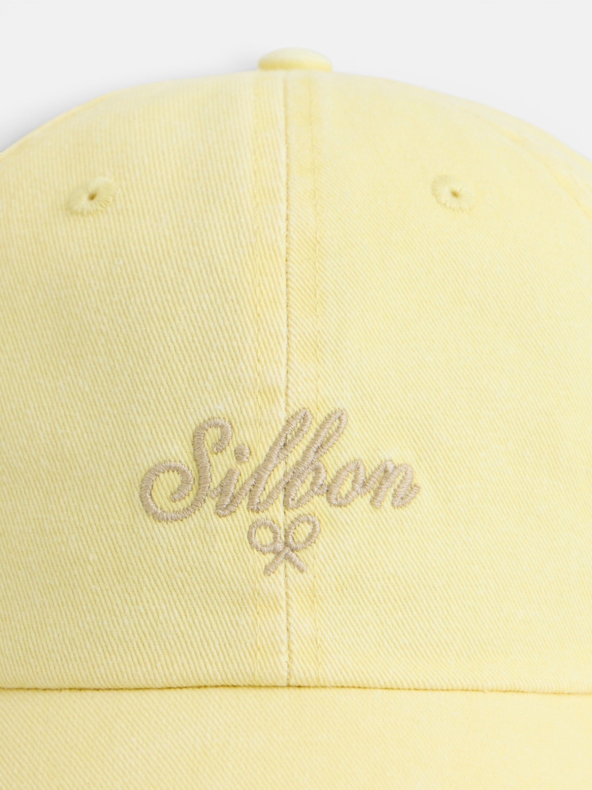 Silbon yellow denim style cap