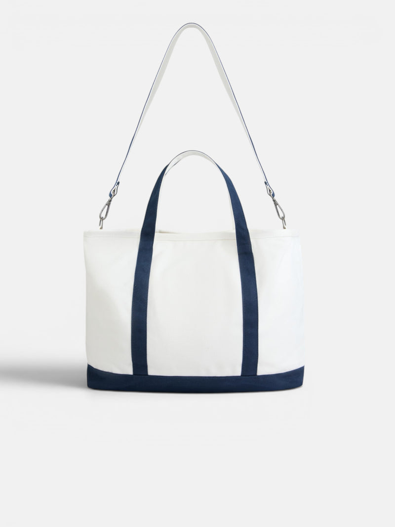 Tote bag clássica bicolor creme