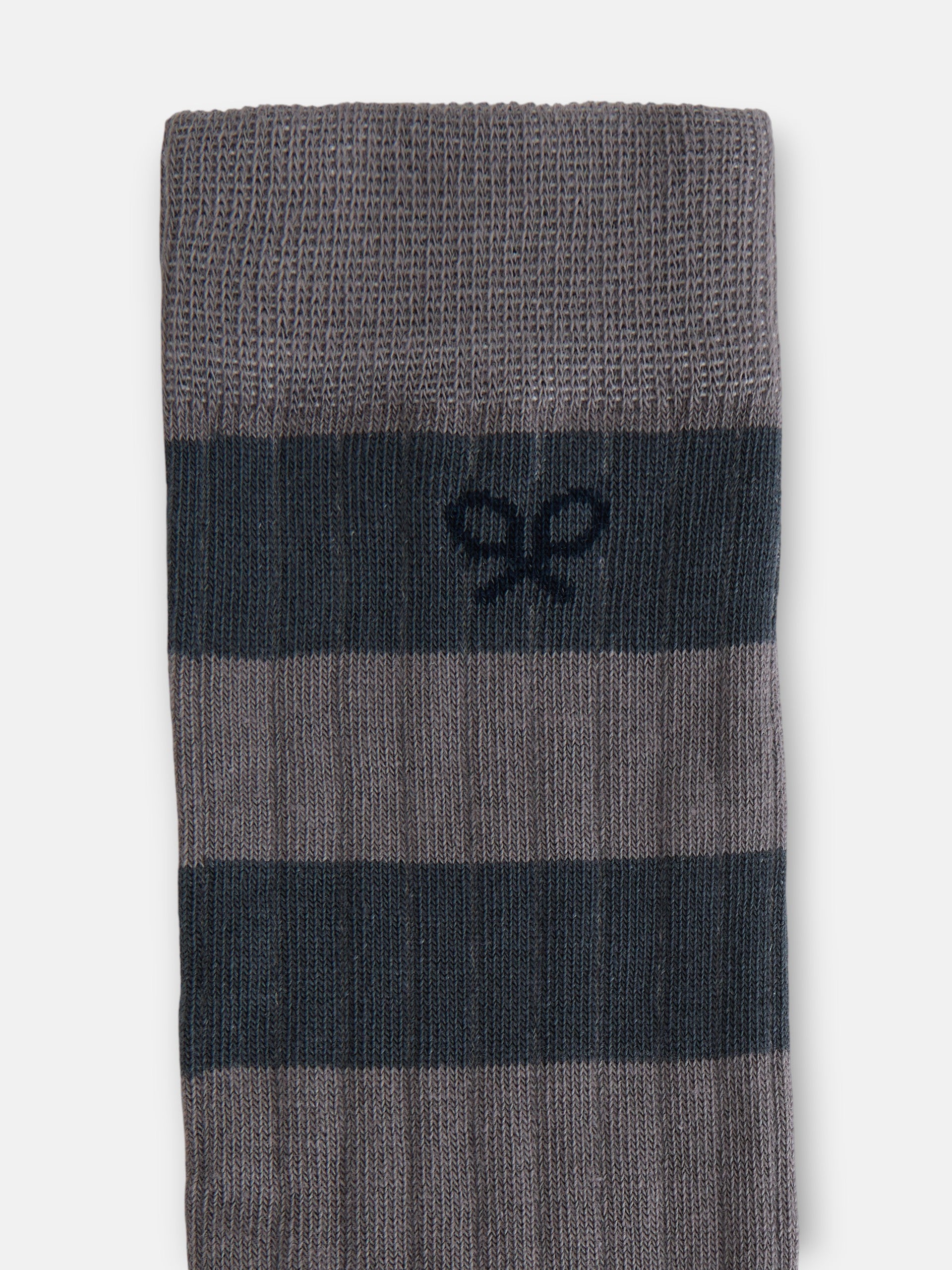 Calcetin raya ancha bicolor verde