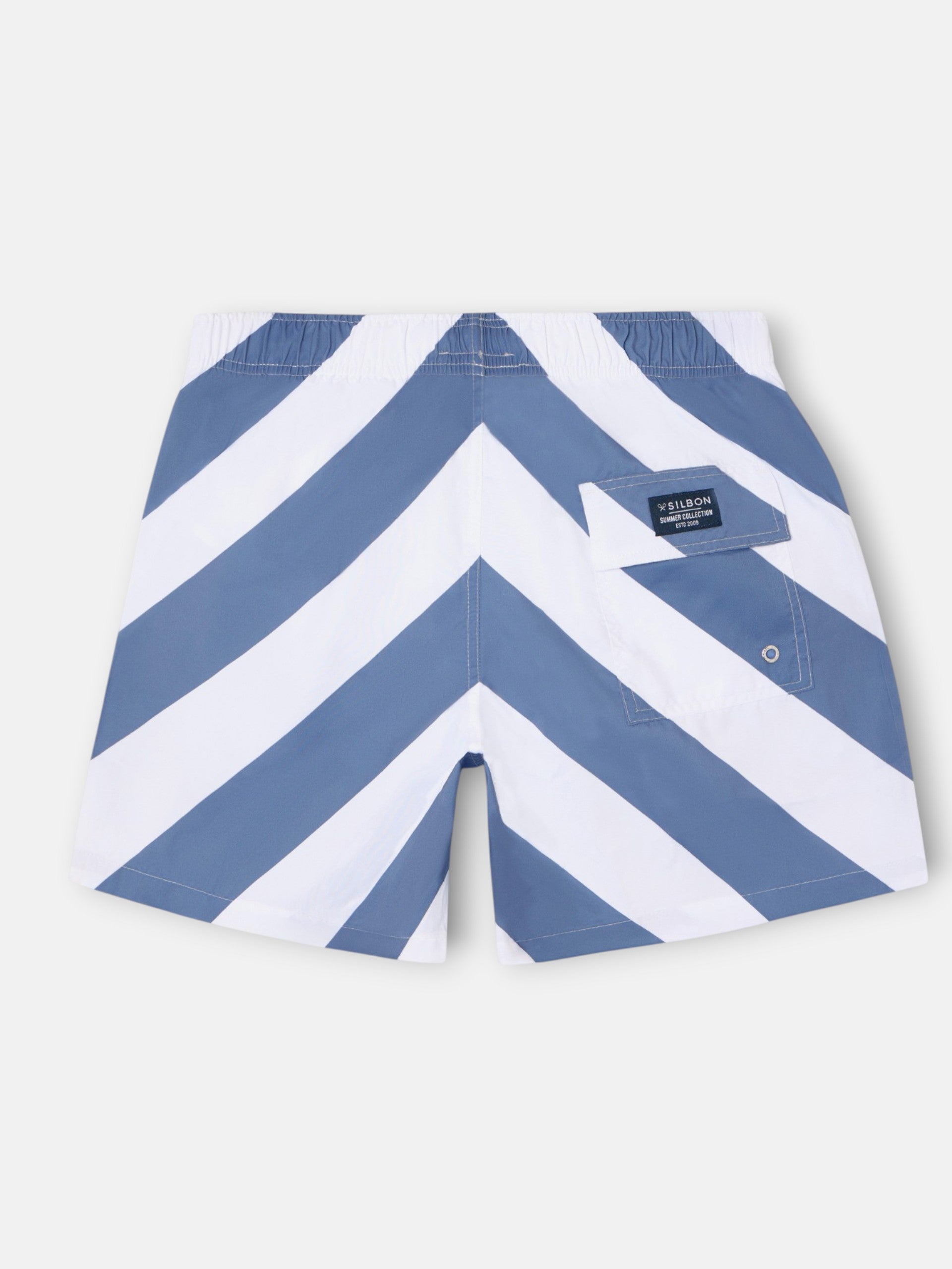 Blue striped swimsuit