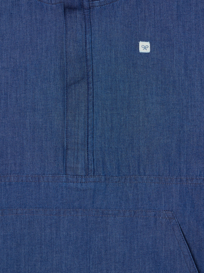 Cortavientos denim capucha azul