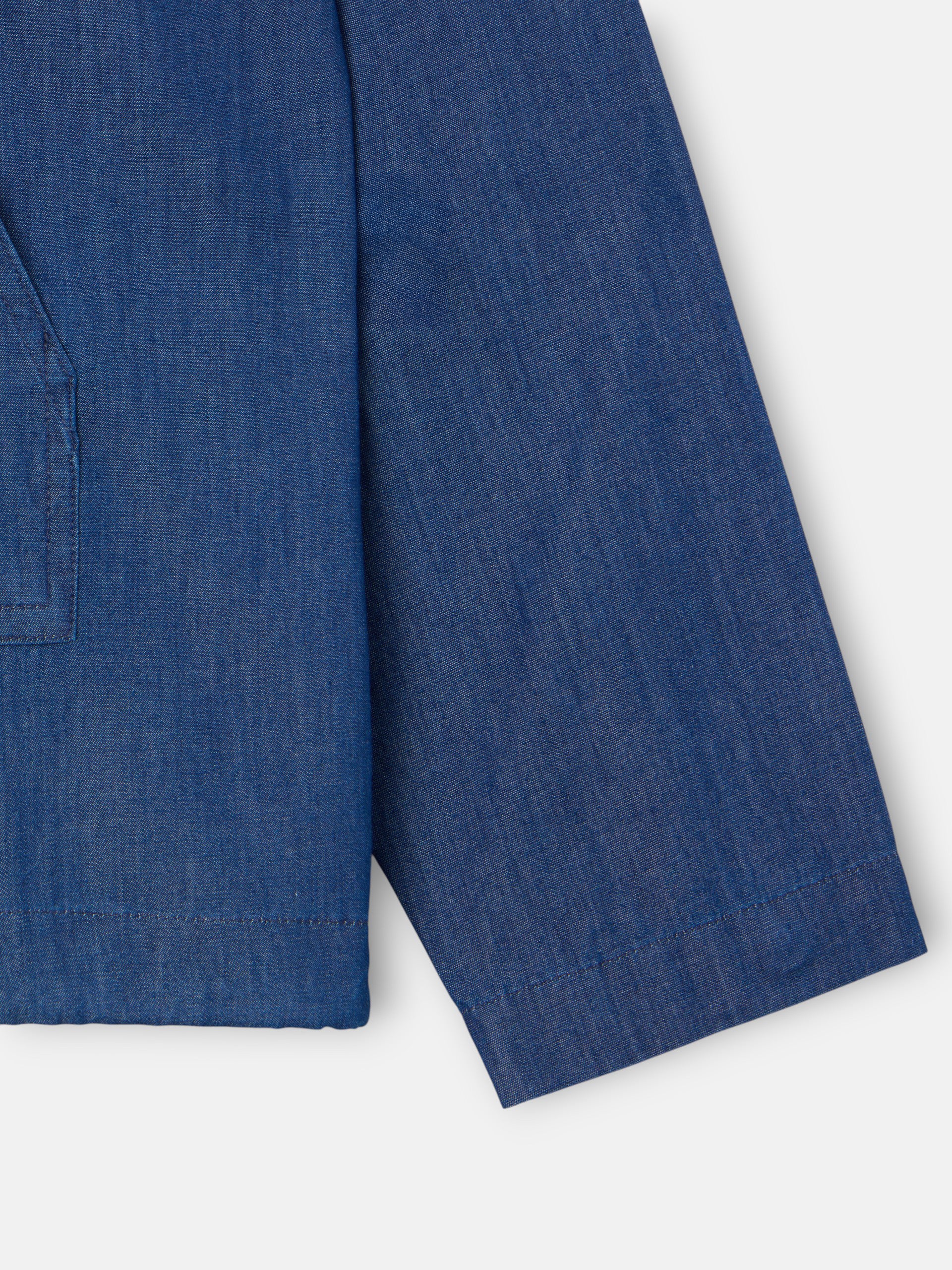 Cortavientos denim capucha azul