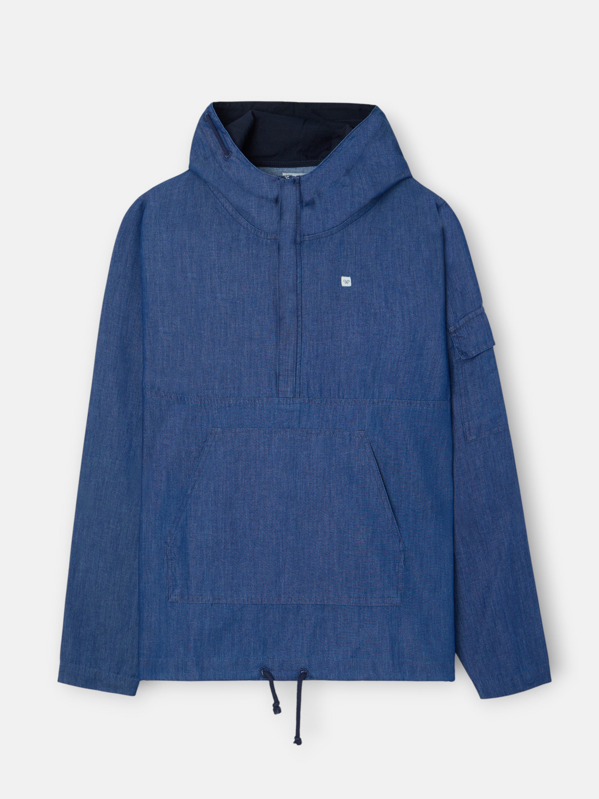 Cortavientos denim capucha azul