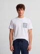Camiseta bolsillo etnico blanco