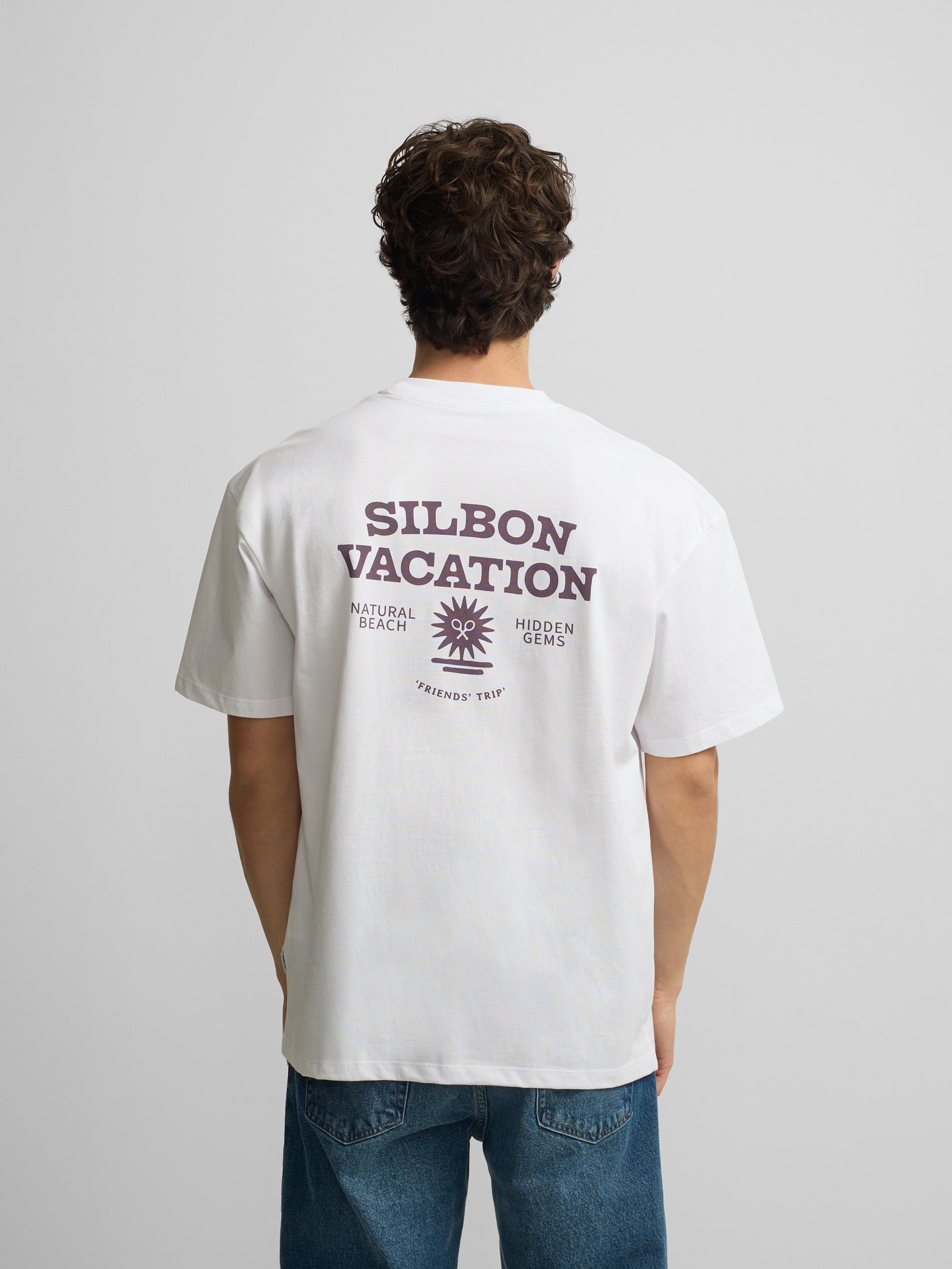 Camiseta relaxed fit Silbon vacation blanco