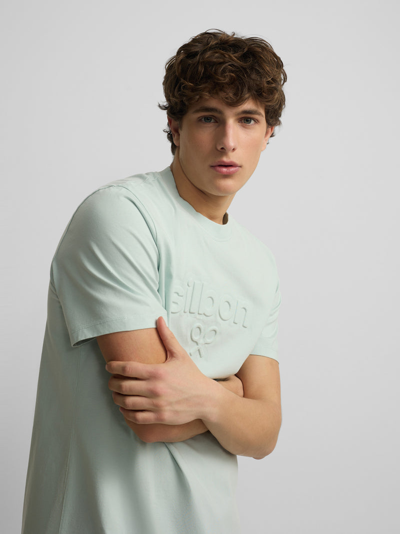 Camiseta Silbon relieve tono aguamarina