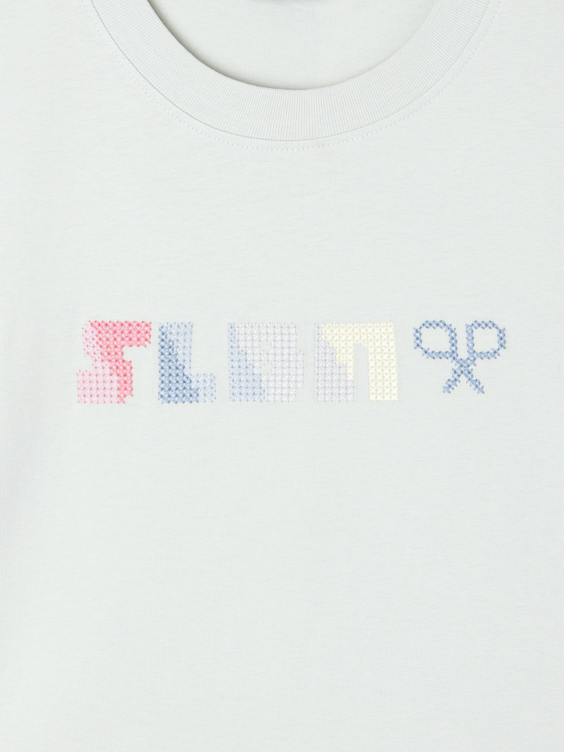 T-shirt vert clair à motif croisé slbn coupe décontractée