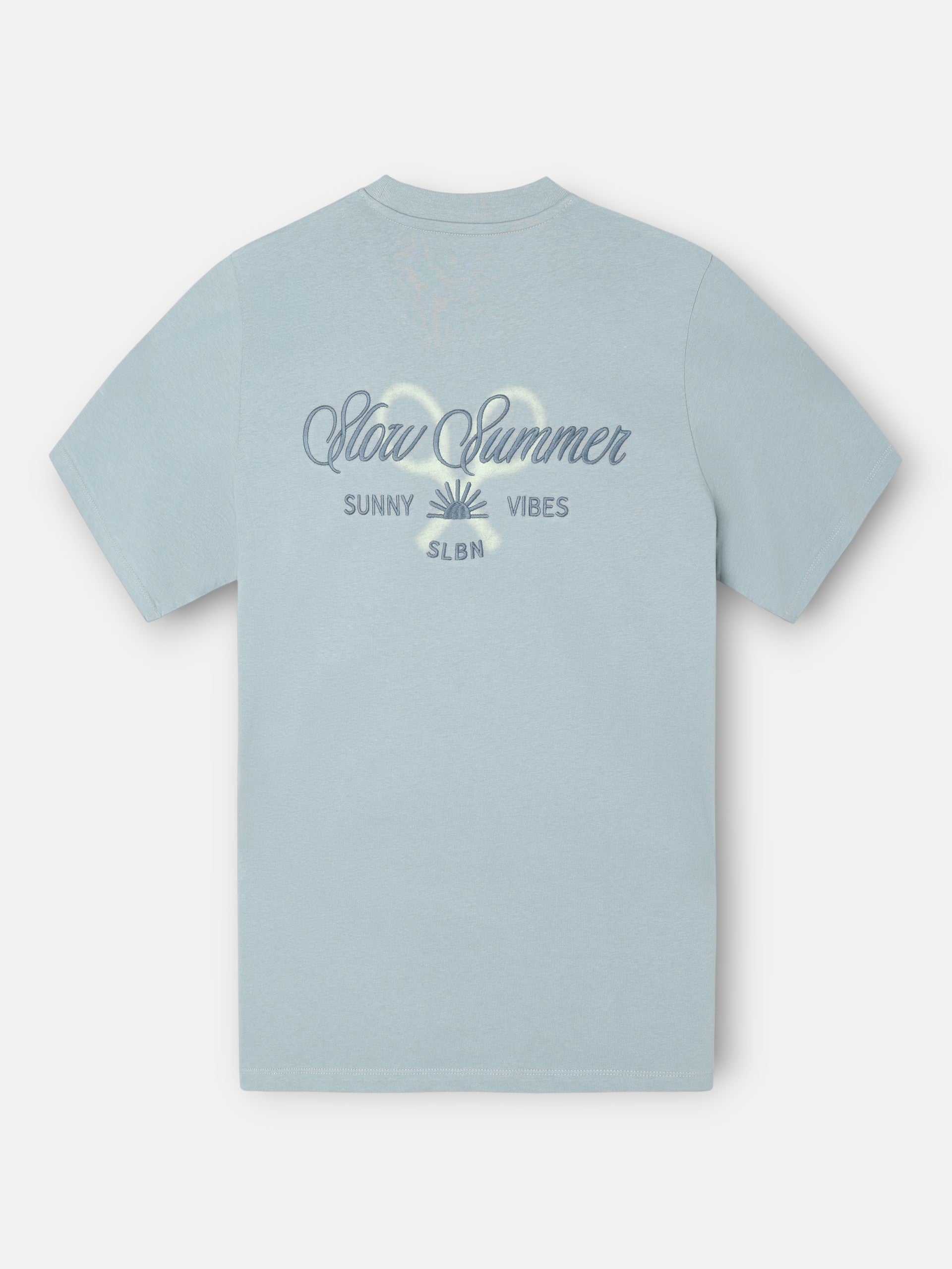 slow summer green grey t-shirt