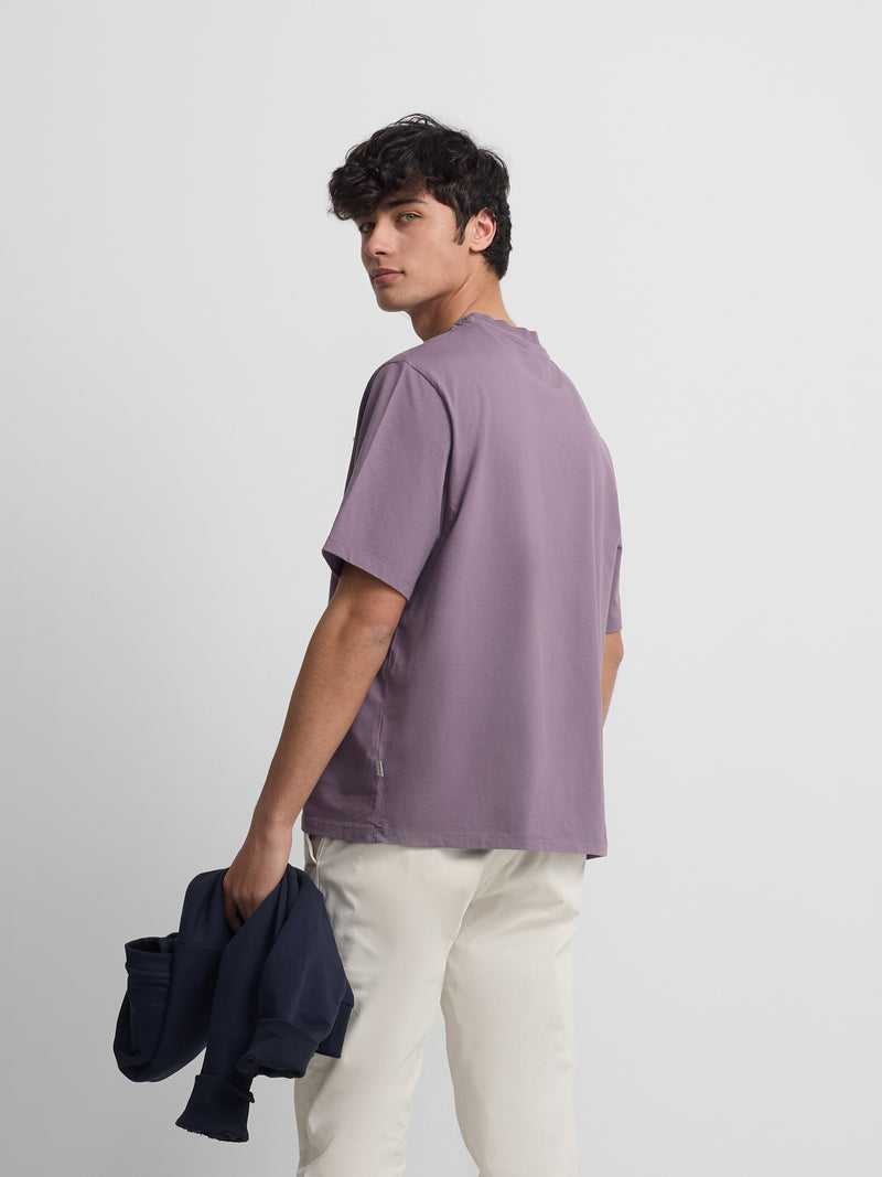 T-shirt coupe spéciale minilogo patch violet