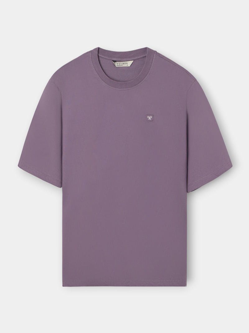 T-shirt coupe spéciale minilogo patch violet