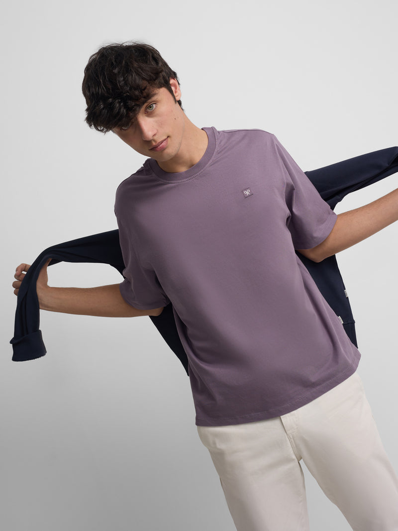 T-shirt coupe spéciale minilogo patch violet