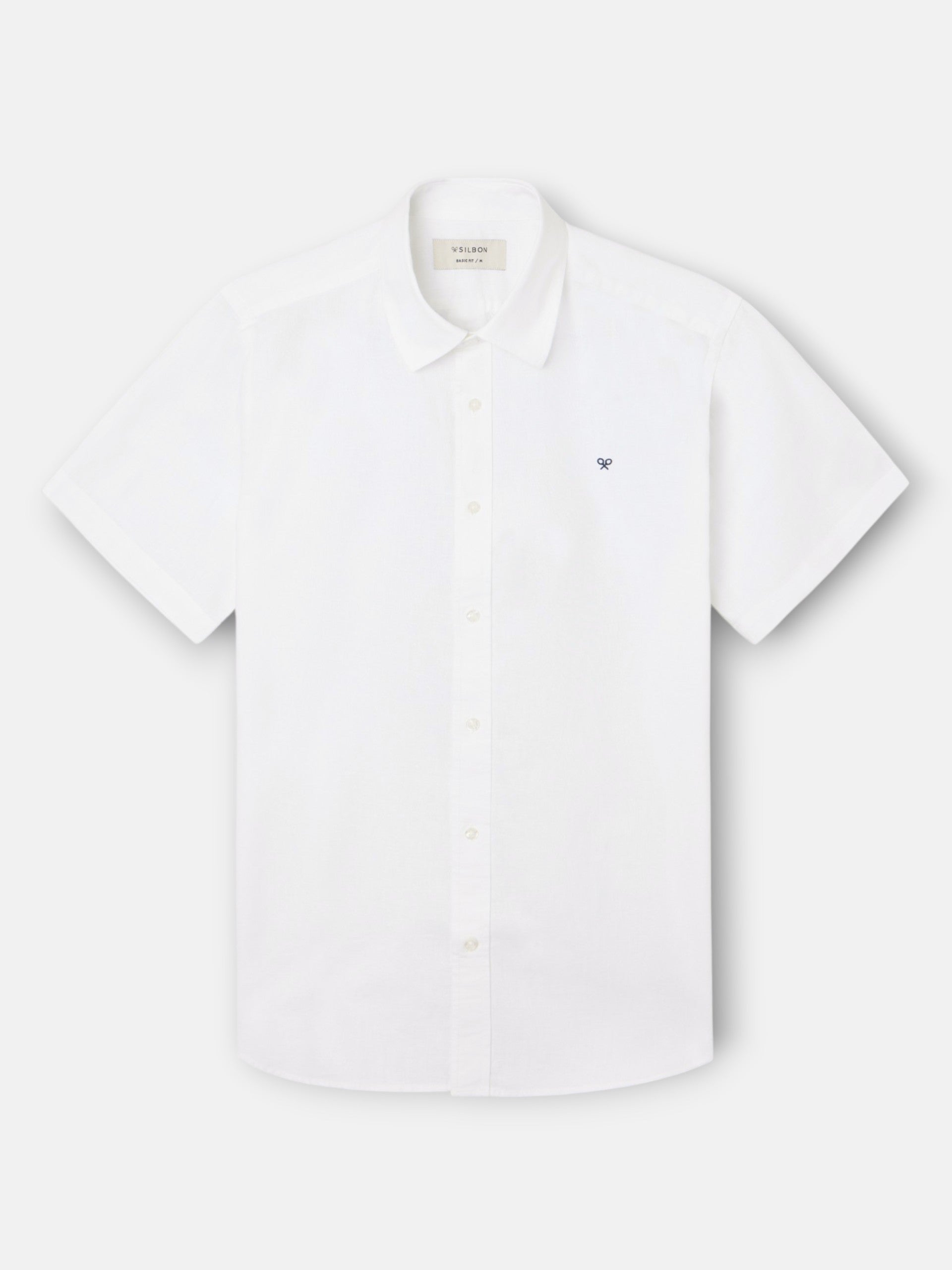 Chemise à manches courtes en lin blanc