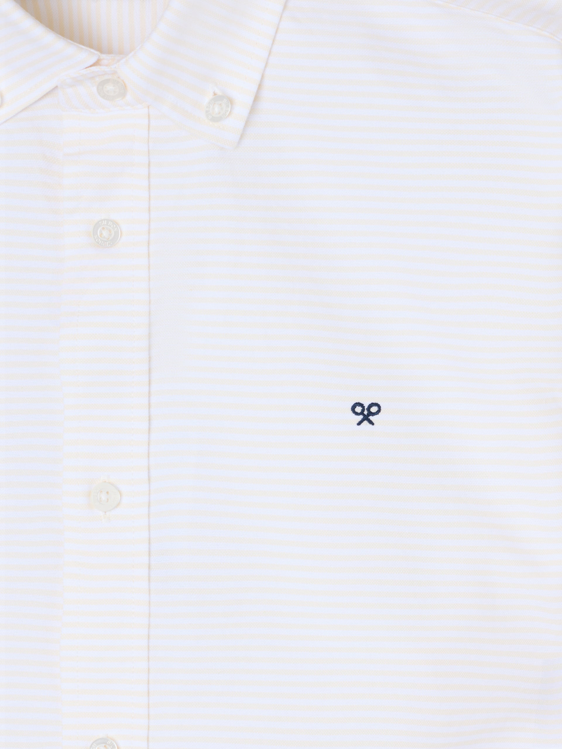 Camisa sport oxford riscas horizontais amarelas