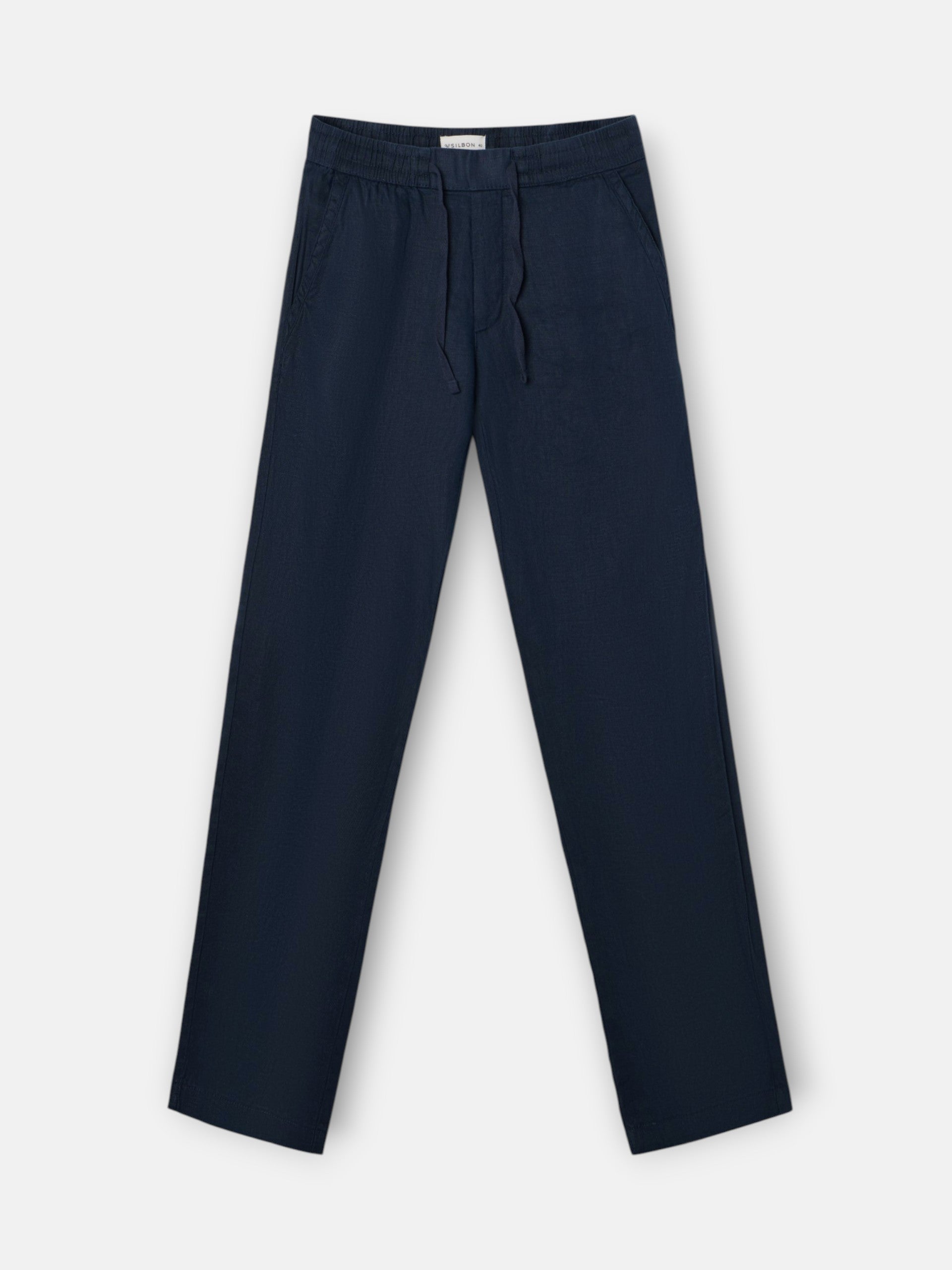 Navy blue linen jogger sport pants