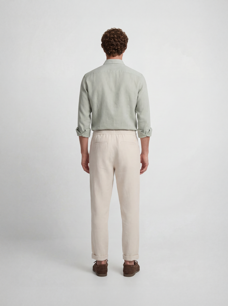 Pantalon de sport jogger en lin pierre