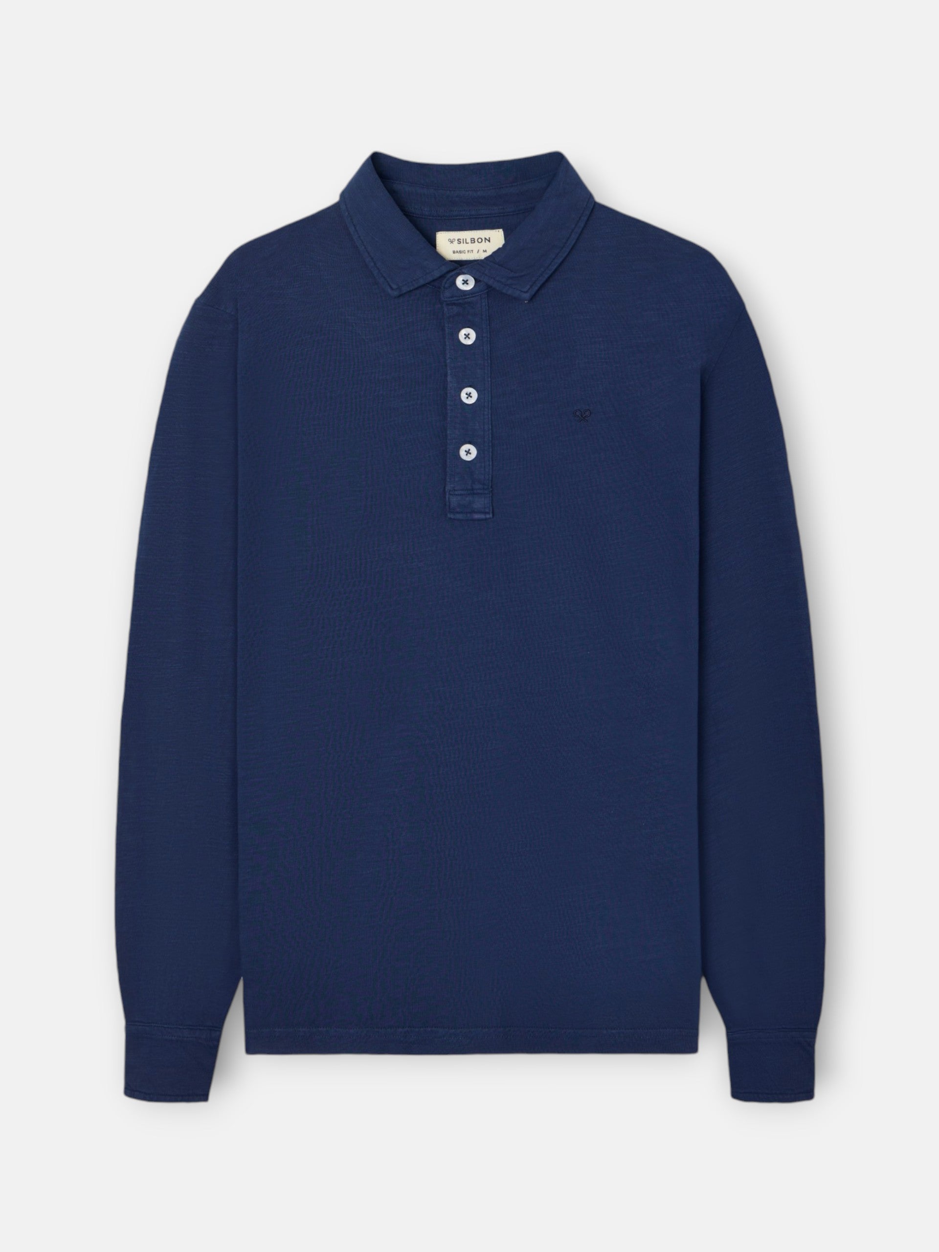 Polo manga larga sport azul