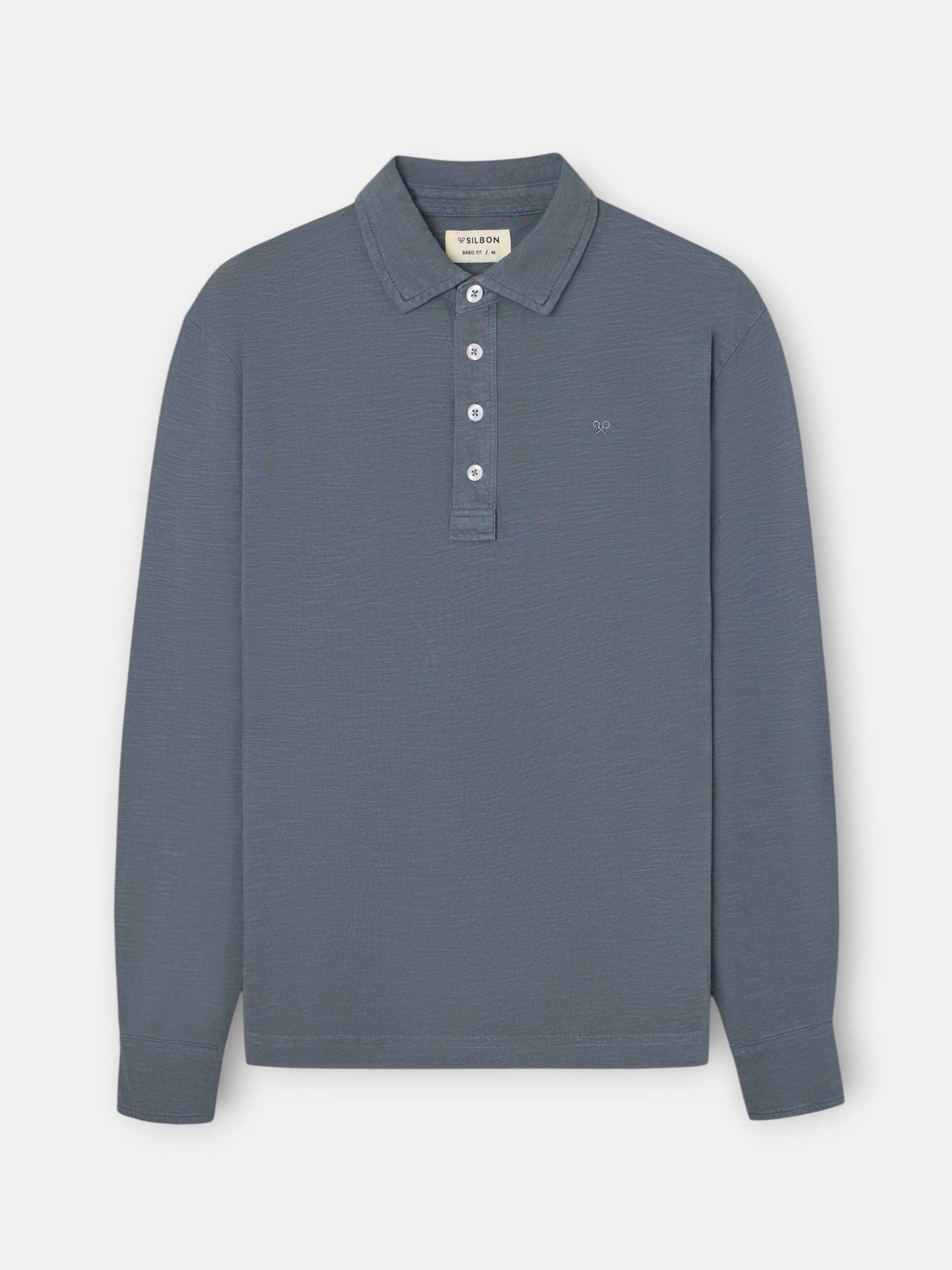 Polo de manga comprida sport cinzento