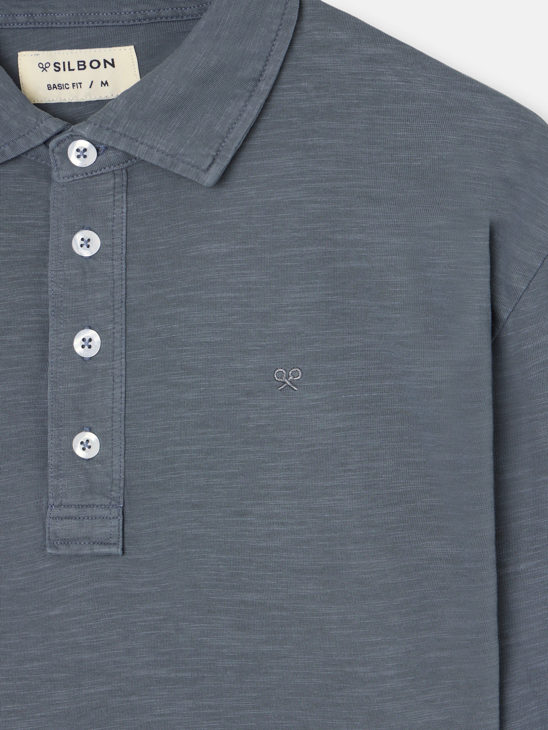 Polo de manga comprida sport cinzento