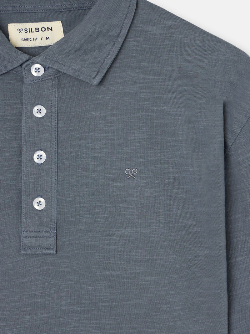 Polo de manga comprida sport cinzento