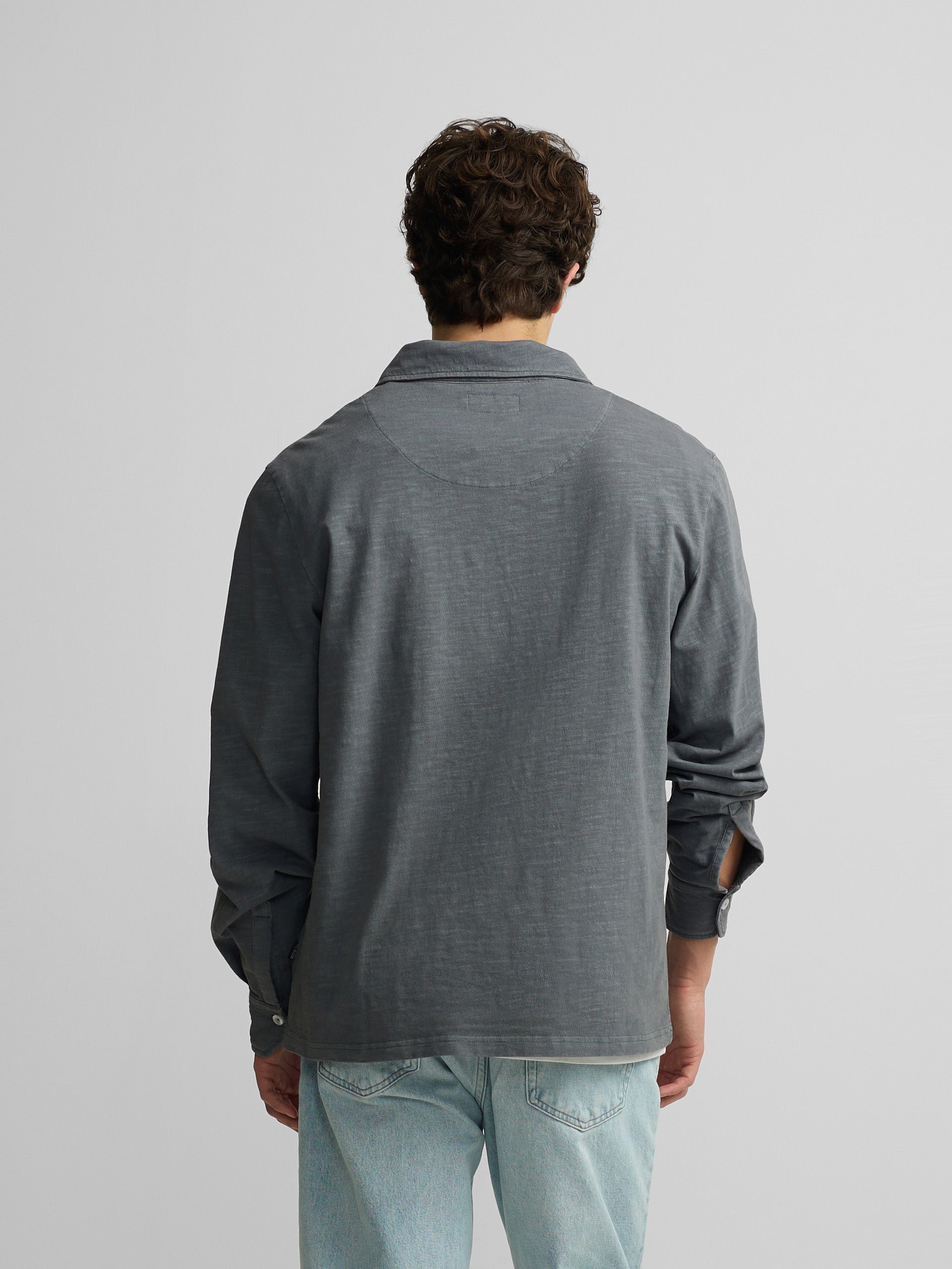 Polo de manga comprida sport cinzento