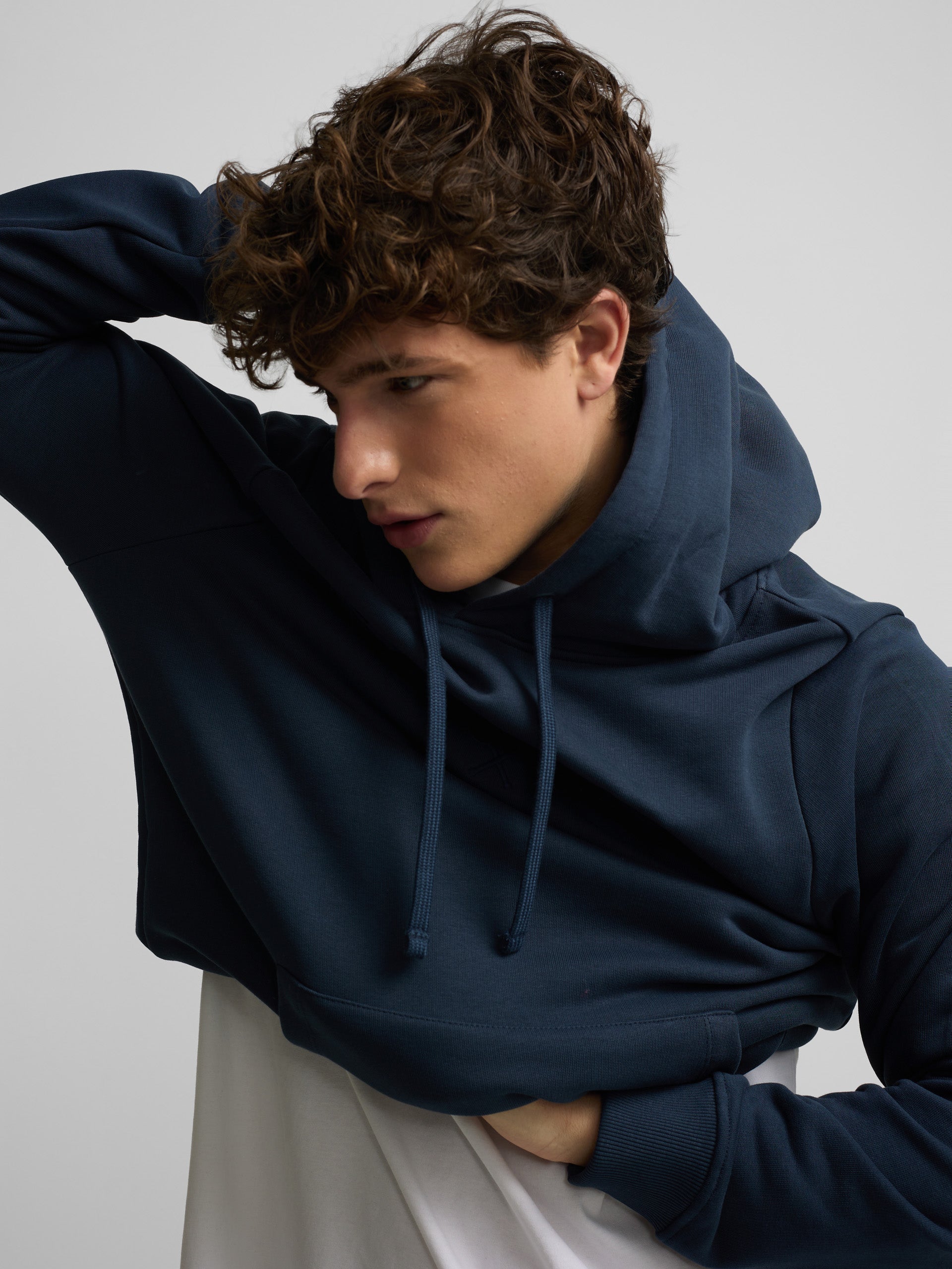 Sweat à capuche bleu marine Silbon raquette moyenne