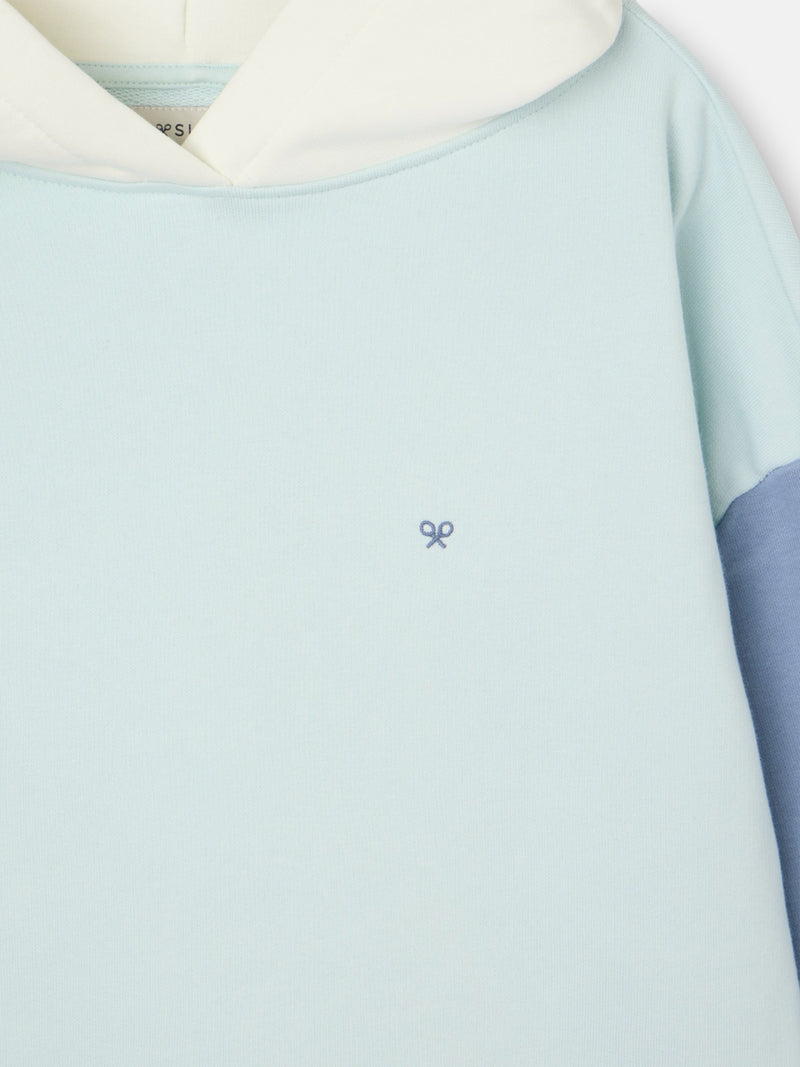 Sweatshirt com capuz multicolor aguamarina