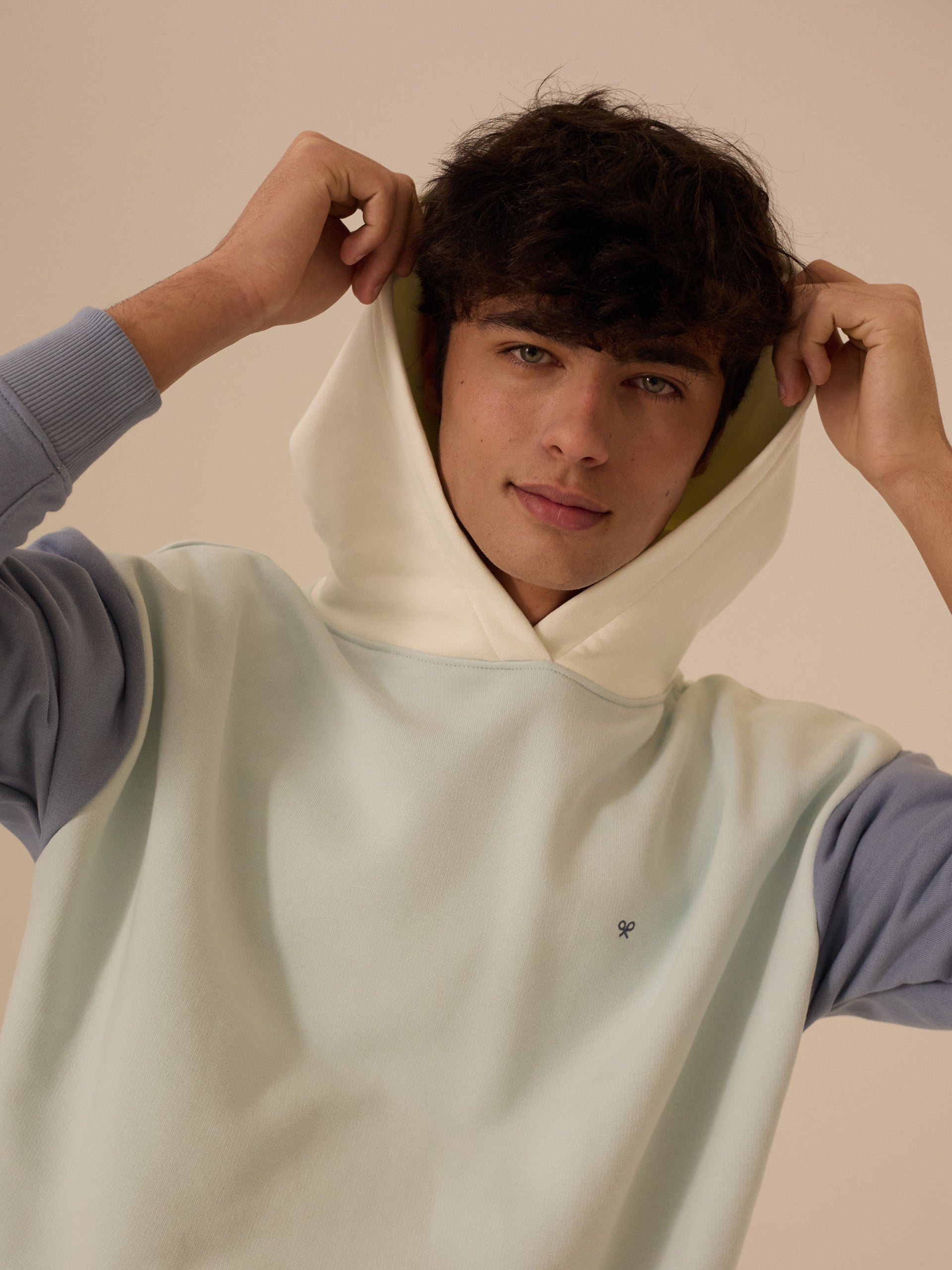 Multicolored aquamarine hoodie