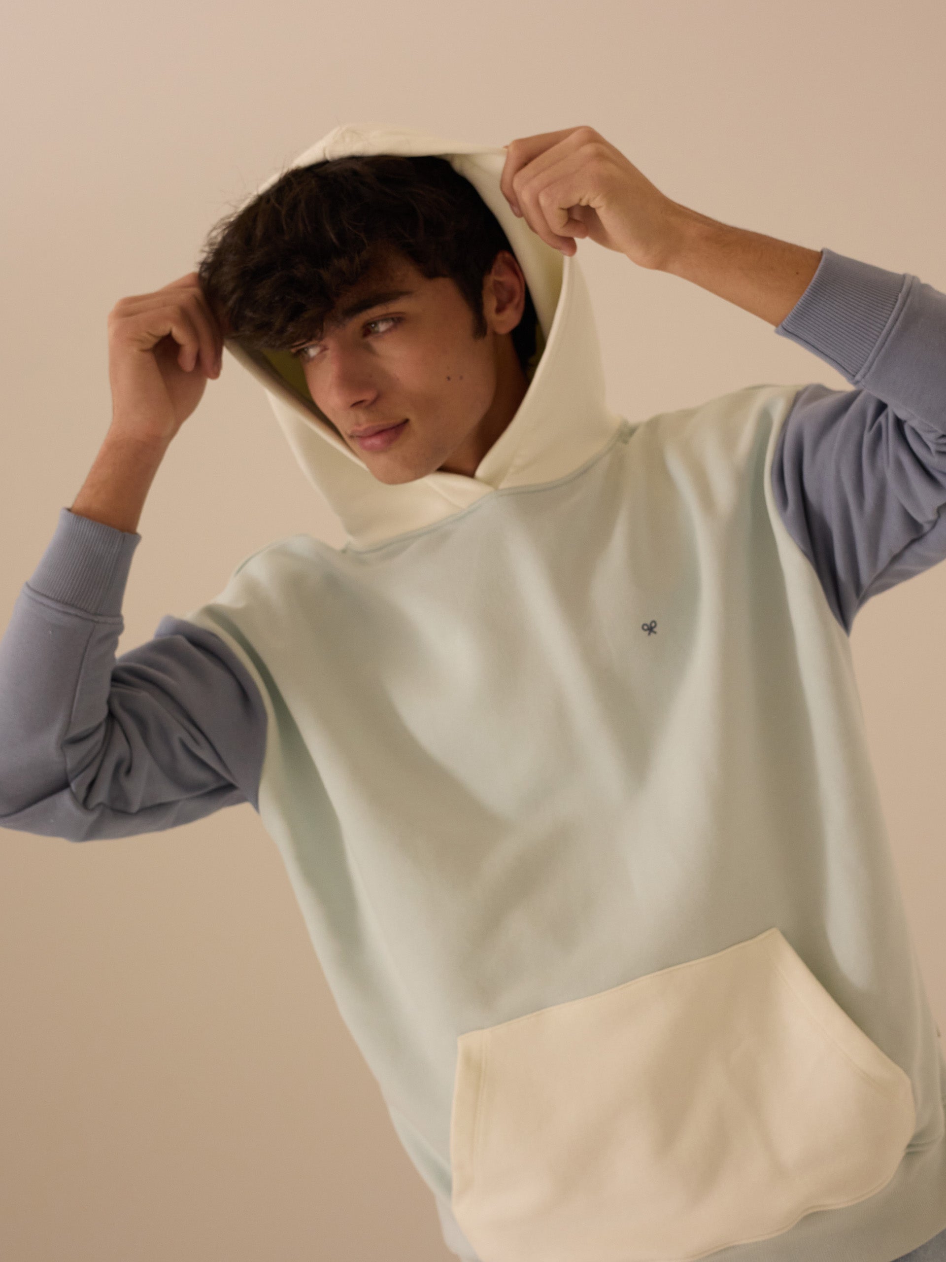 Multicolored aquamarine hoodie