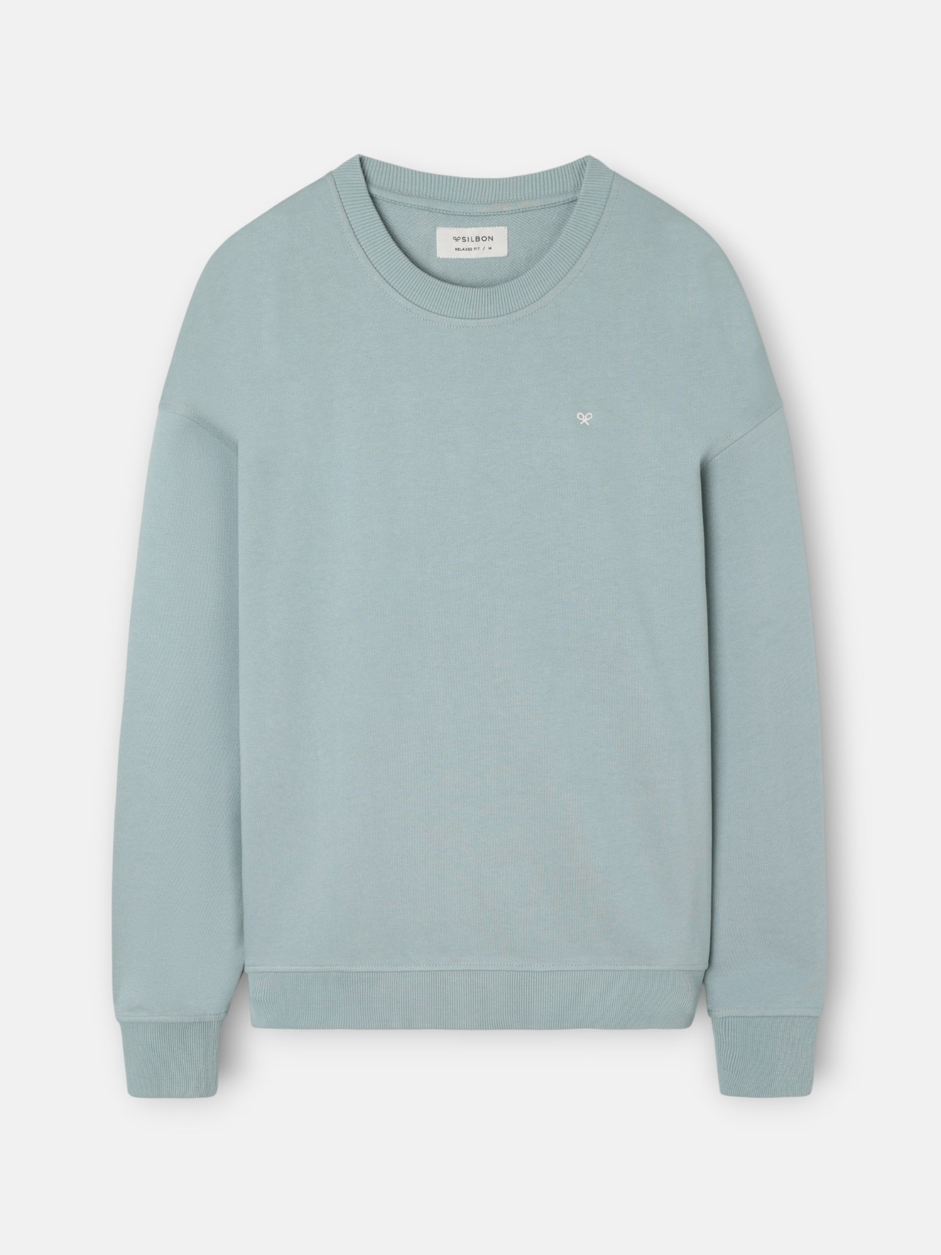 Sweat-shirt coupe décontractée plans vert gris