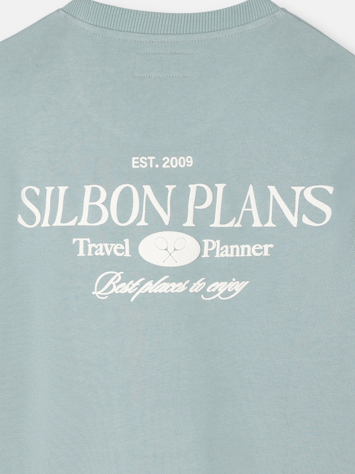 Sweat-shirt coupe décontractée plans vert gris