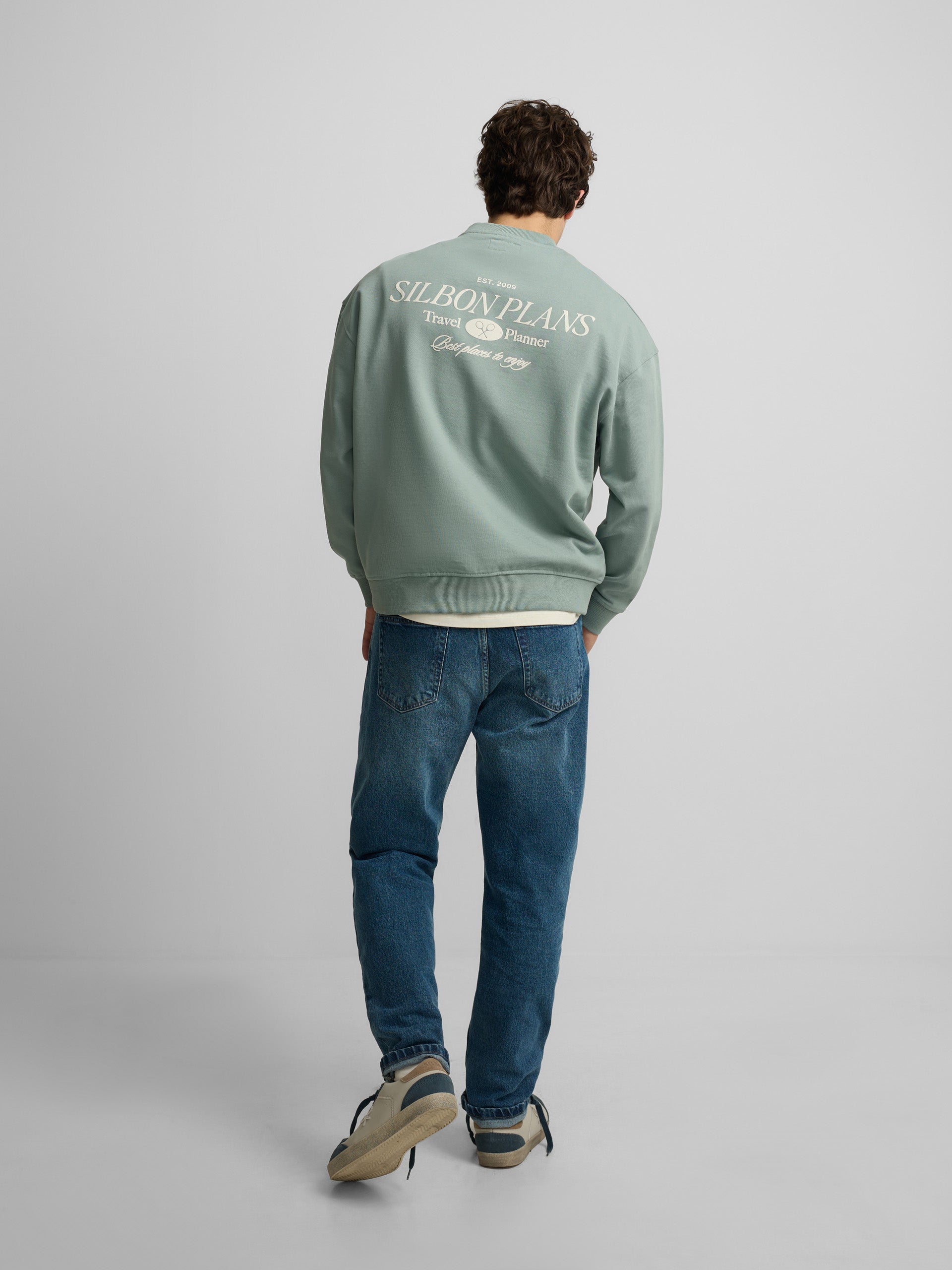 Sudadera relaxed fit plans verde gris