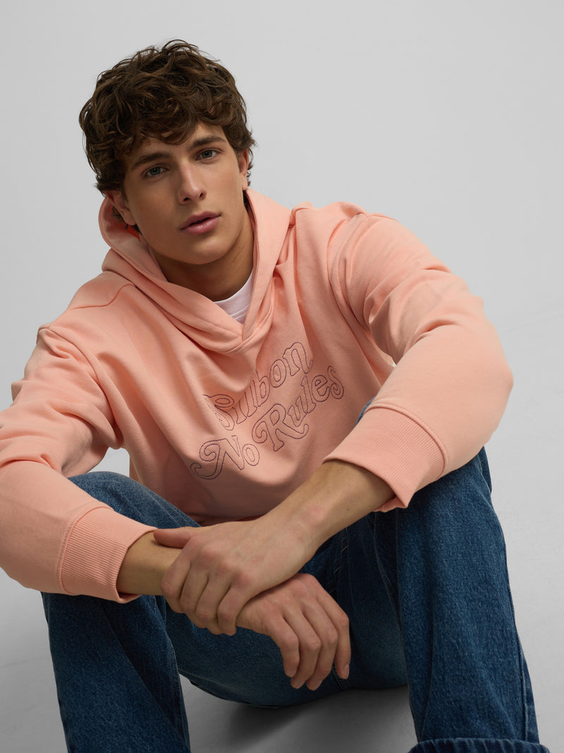 Sudadera relaxed fit hoodie no rules coral