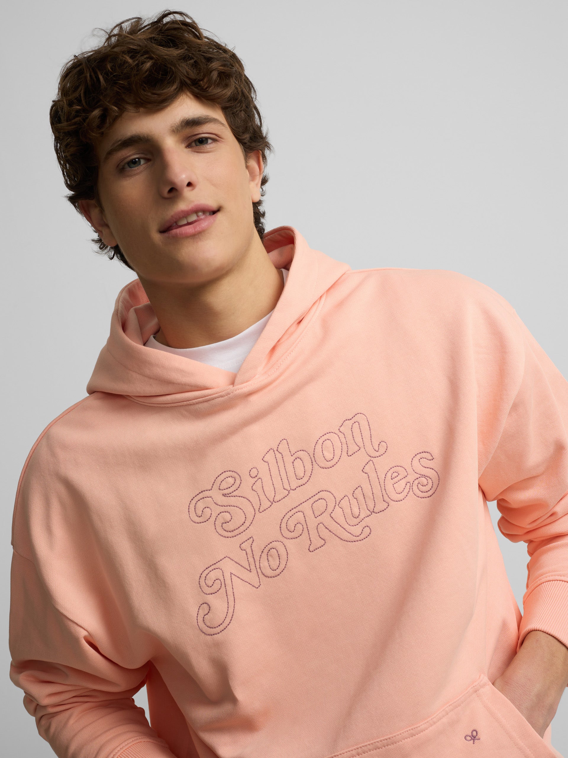 Sudadera relaxed fit hoodie no rules coral