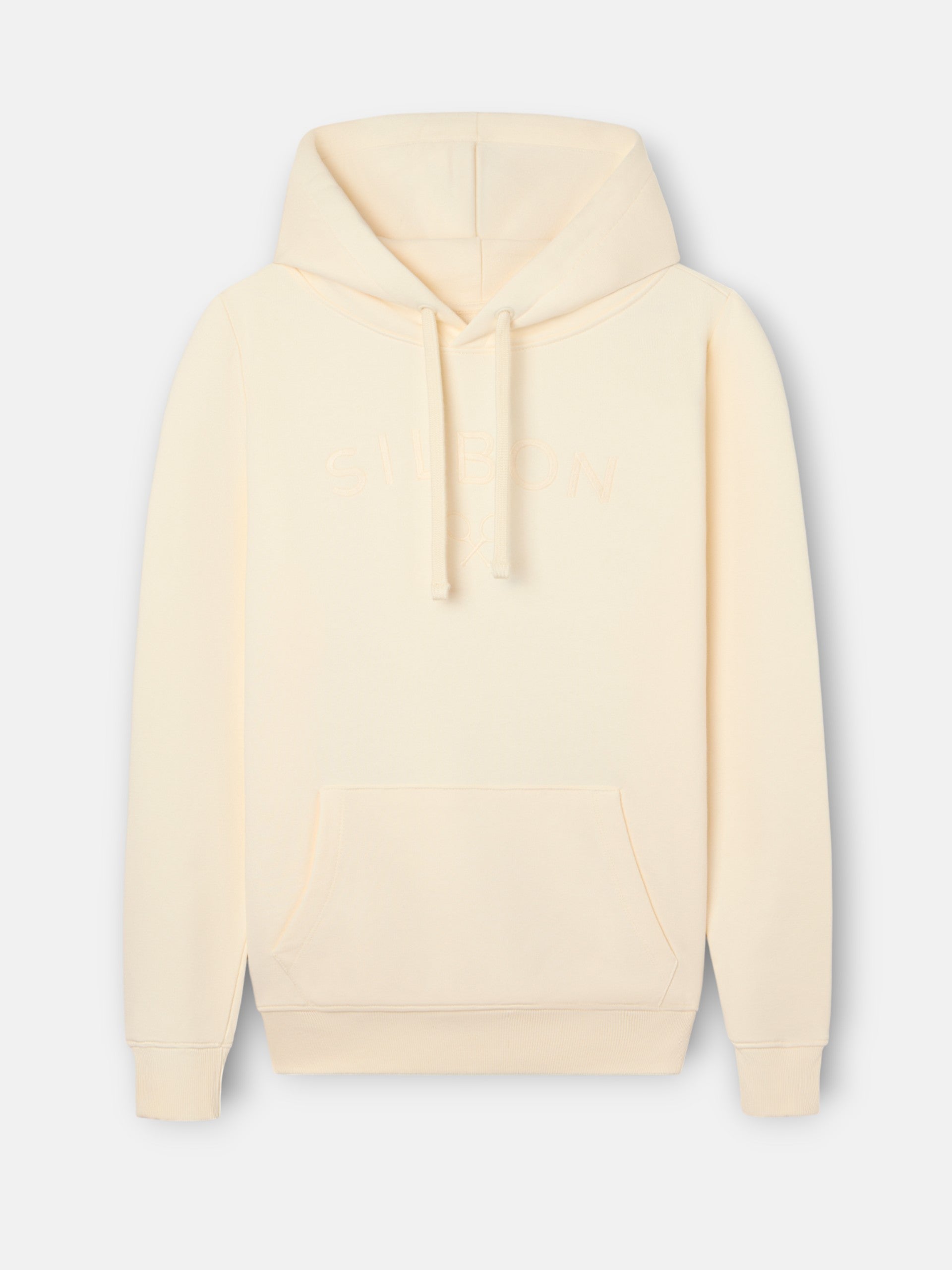 Silbon half-racket cream hoodie