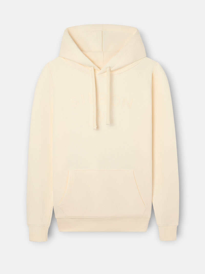 Sweatshirt com capuz Silbon raquete meia creme