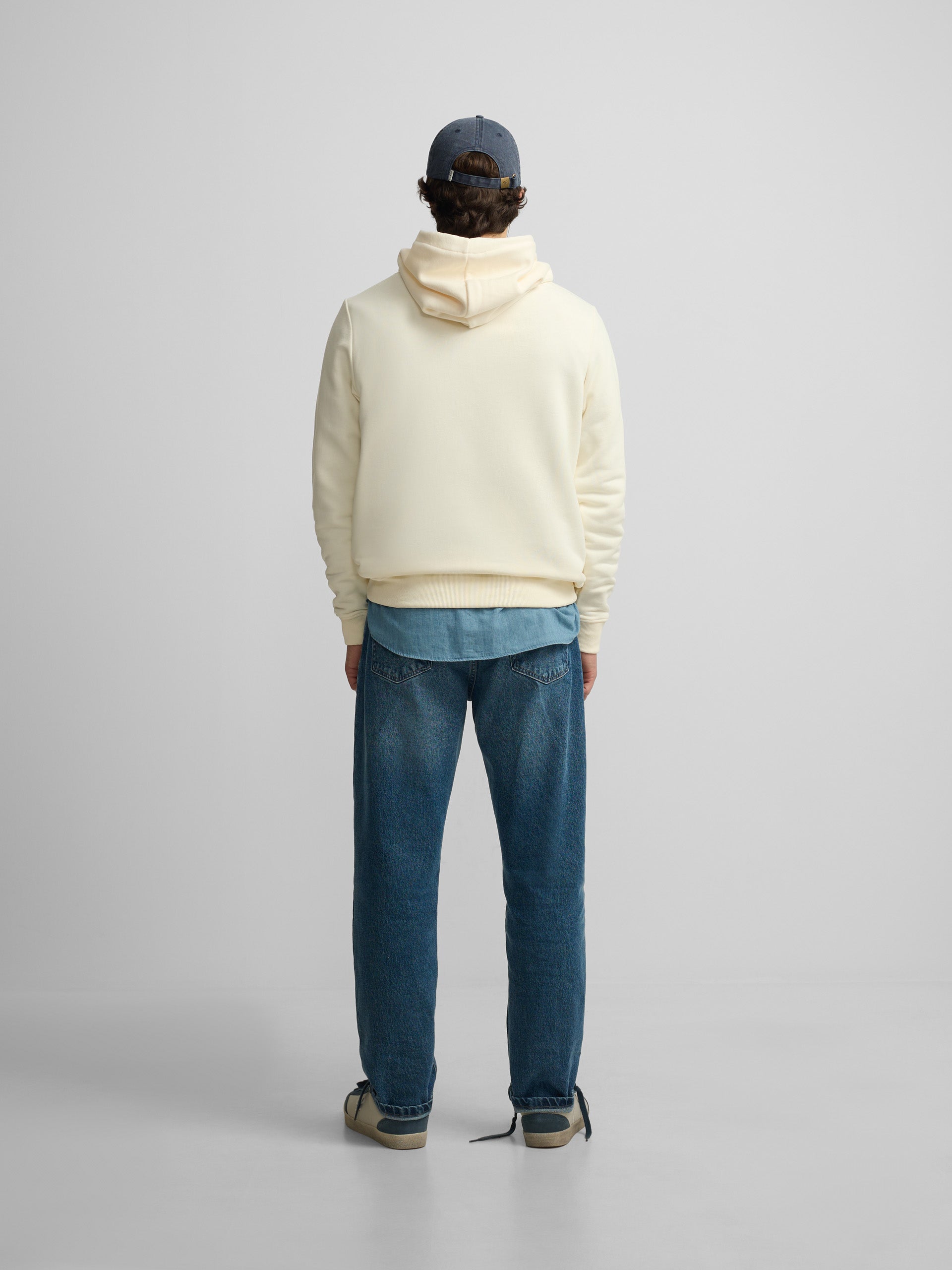 Silbon half-racket cream hoodie