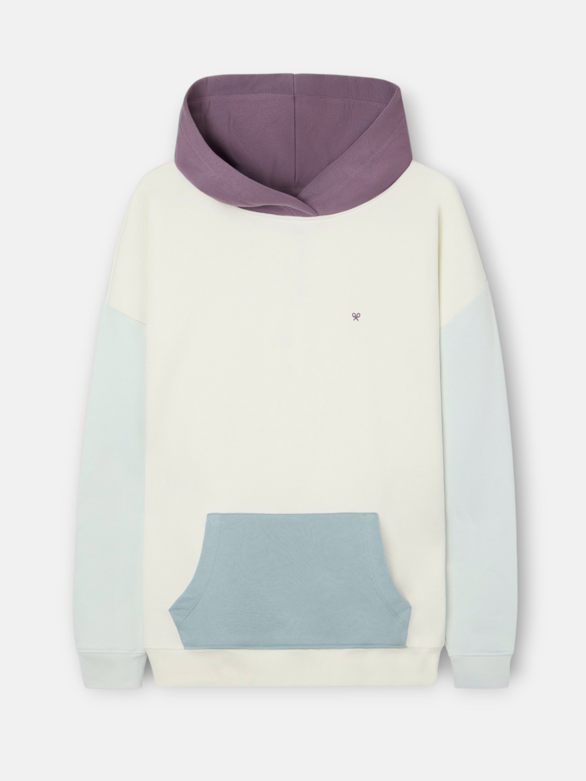 Sudadera capucha multicolor crema