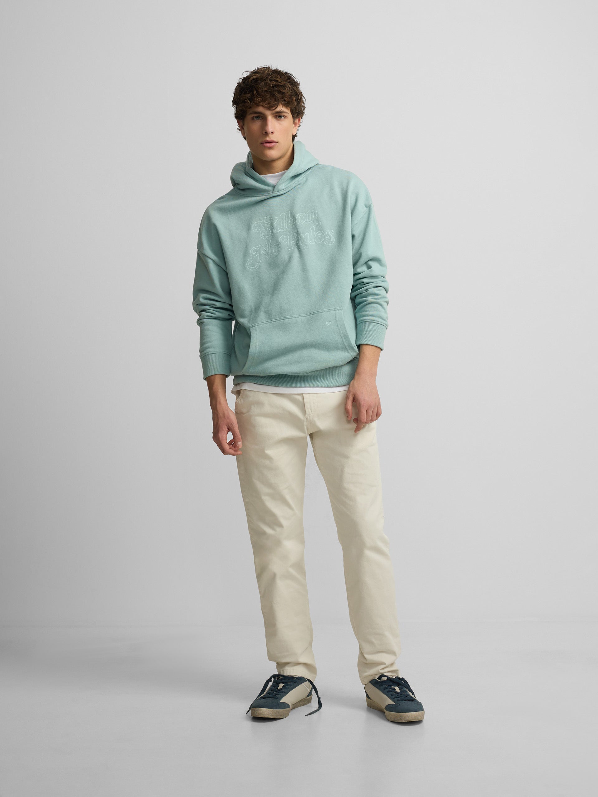 Sudadera relaxed fit hoodie no rules verde gris