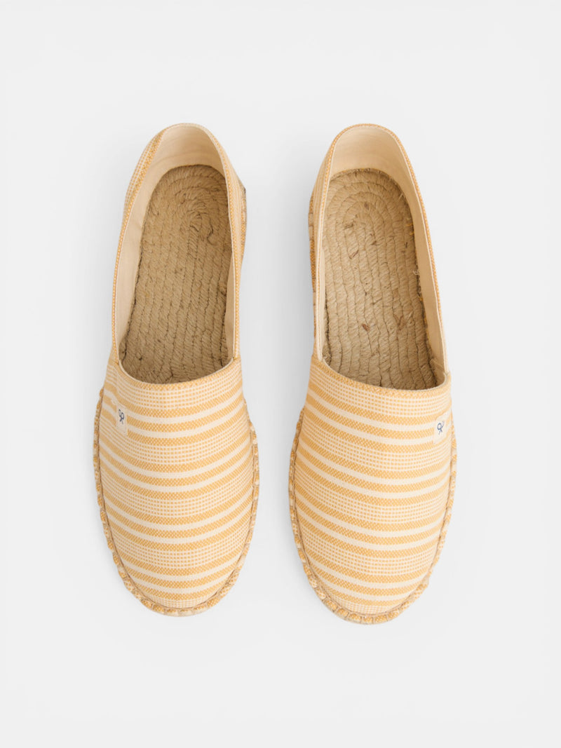 Yellow striped espadrille